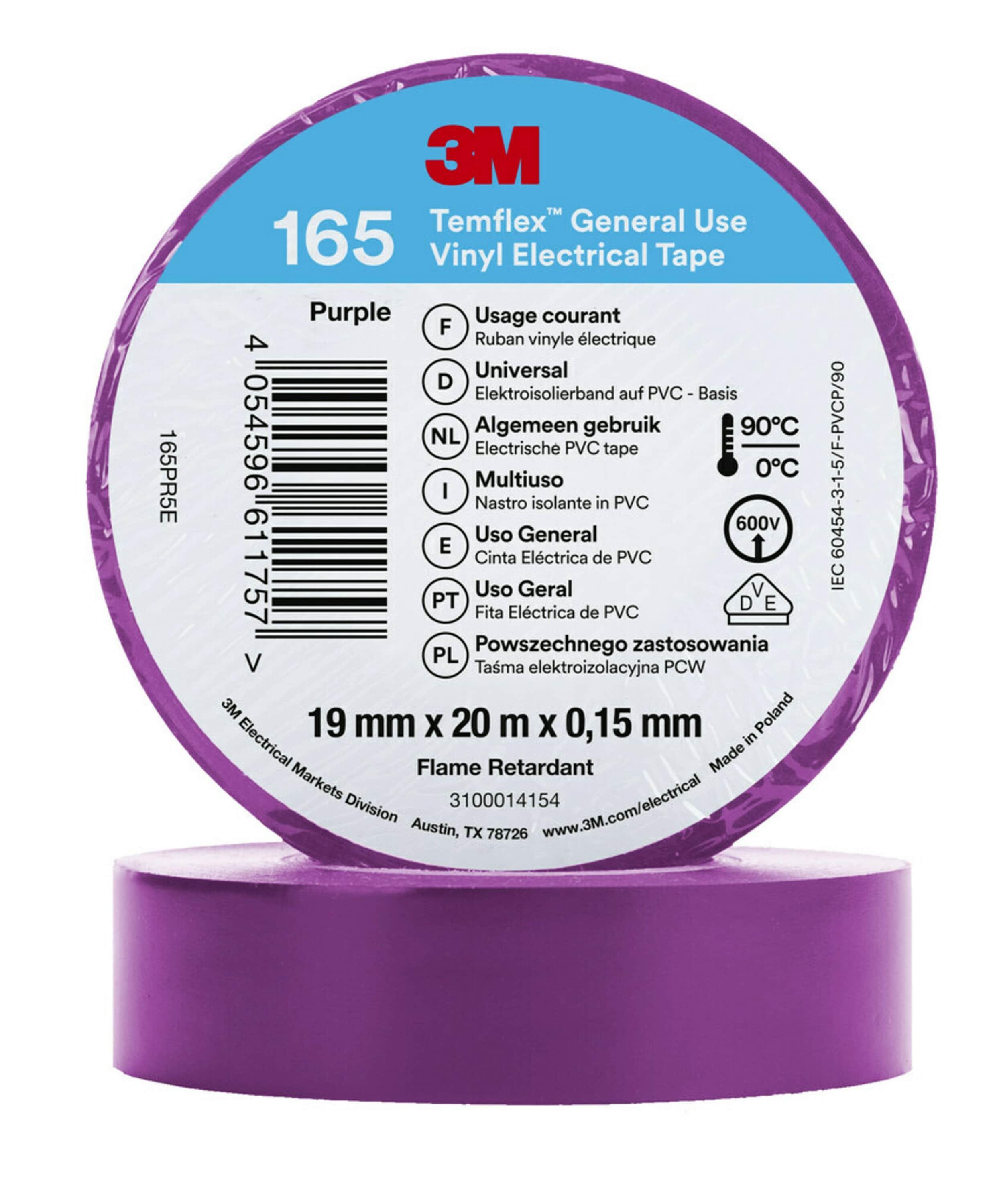 3M Temflex 165 Eltejp 20m x 19mm Lila