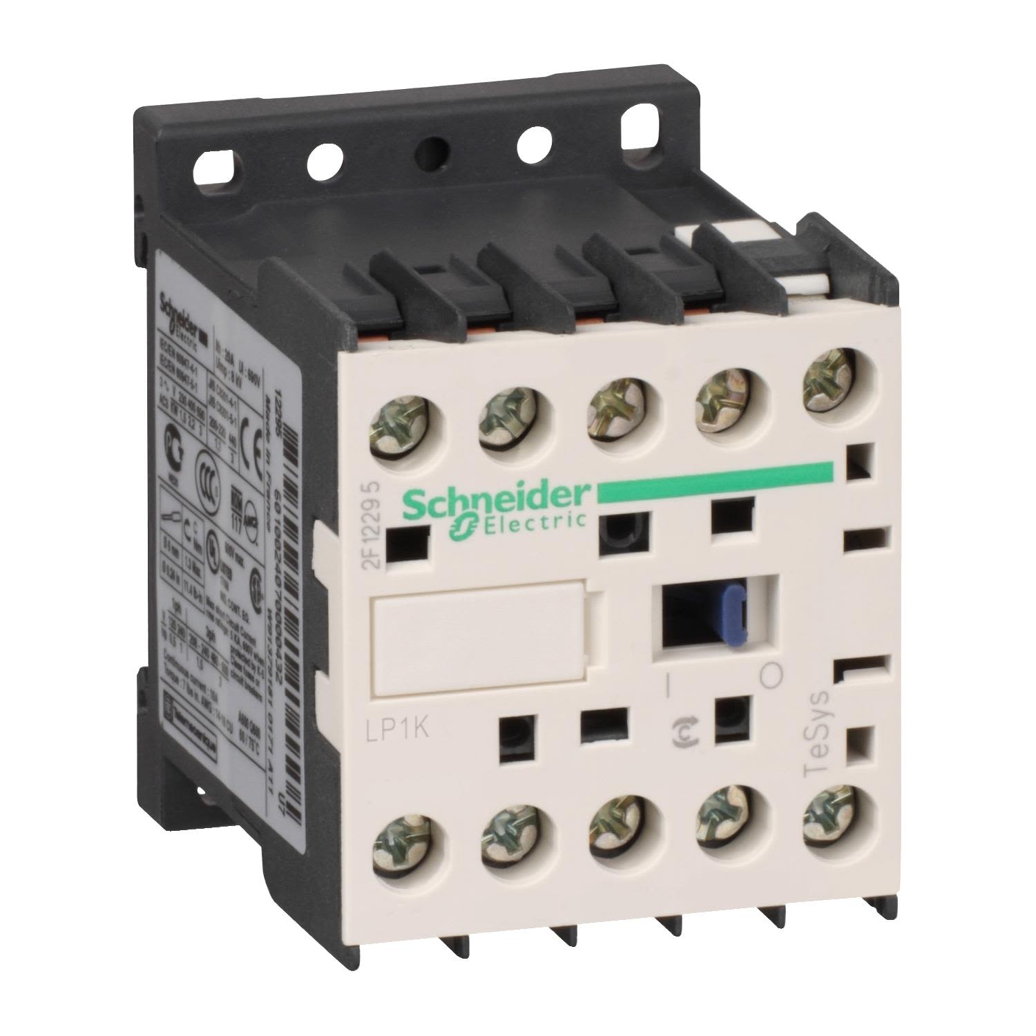 Schneider Electric LP1K0610BD Kontaktor 3 slutande, 2,2 kW, 6 A 1 slutande hjälpkontakt