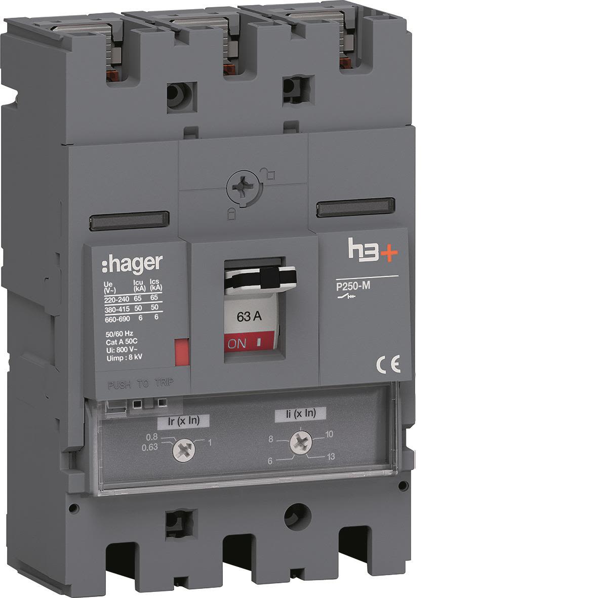 Hager HMT063DR Effektbrytare H3+T/M, 50kA