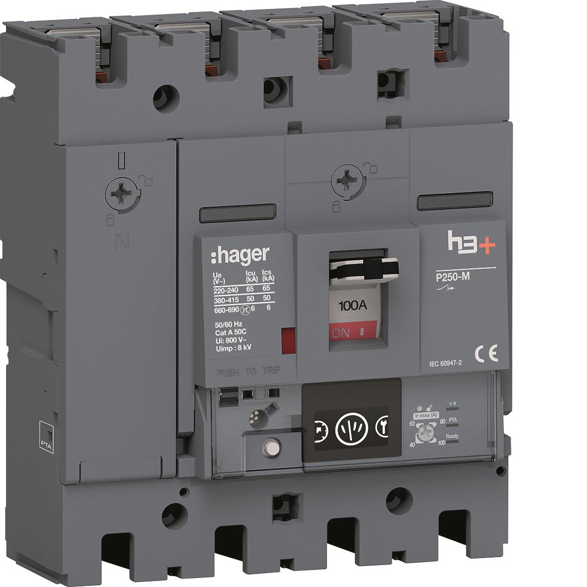 Hager HMT101NR Effektbrytare H3+E, 50kA
