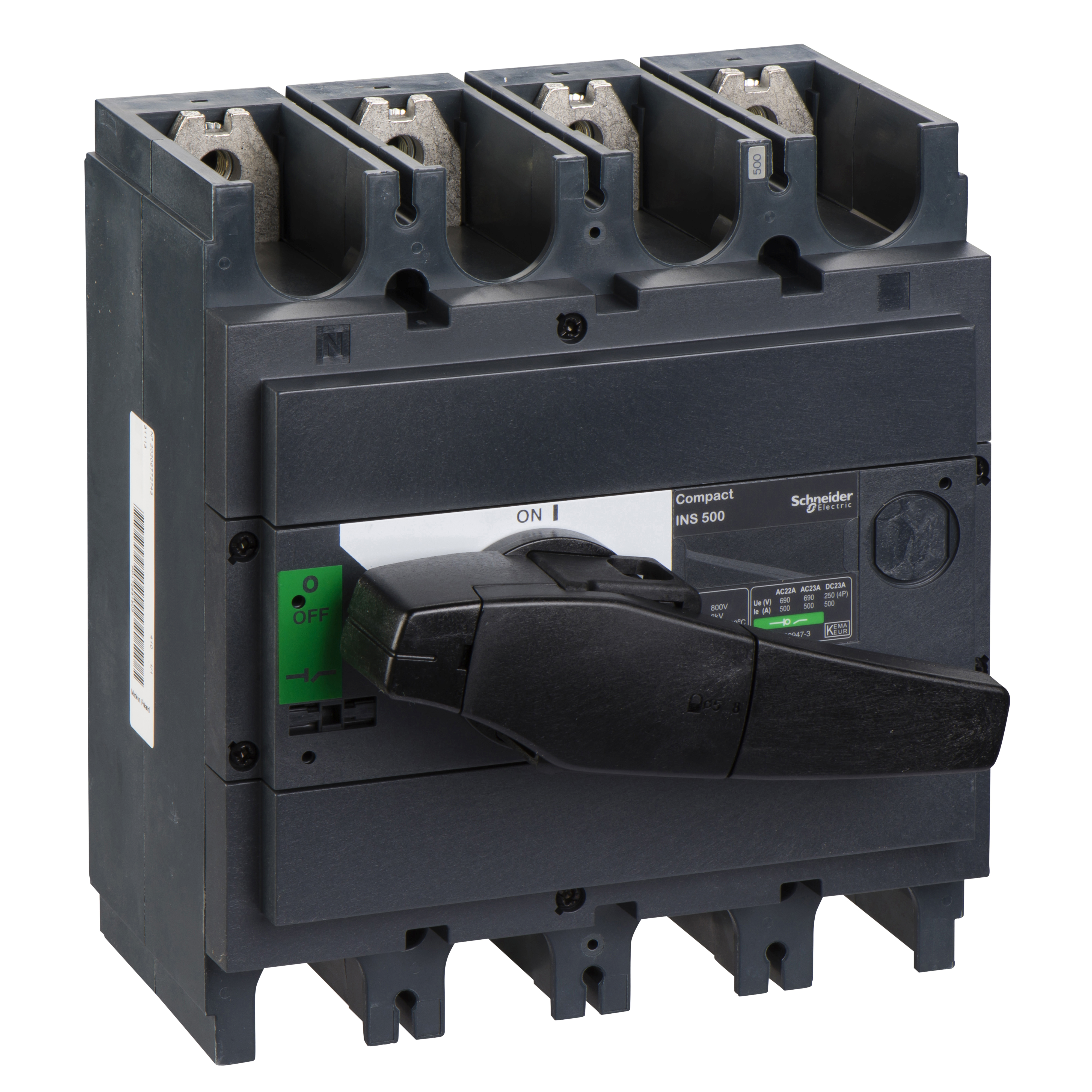 Schneider Electric ComPact INS500 Lastfrånskiljare 4-pol, 500 A