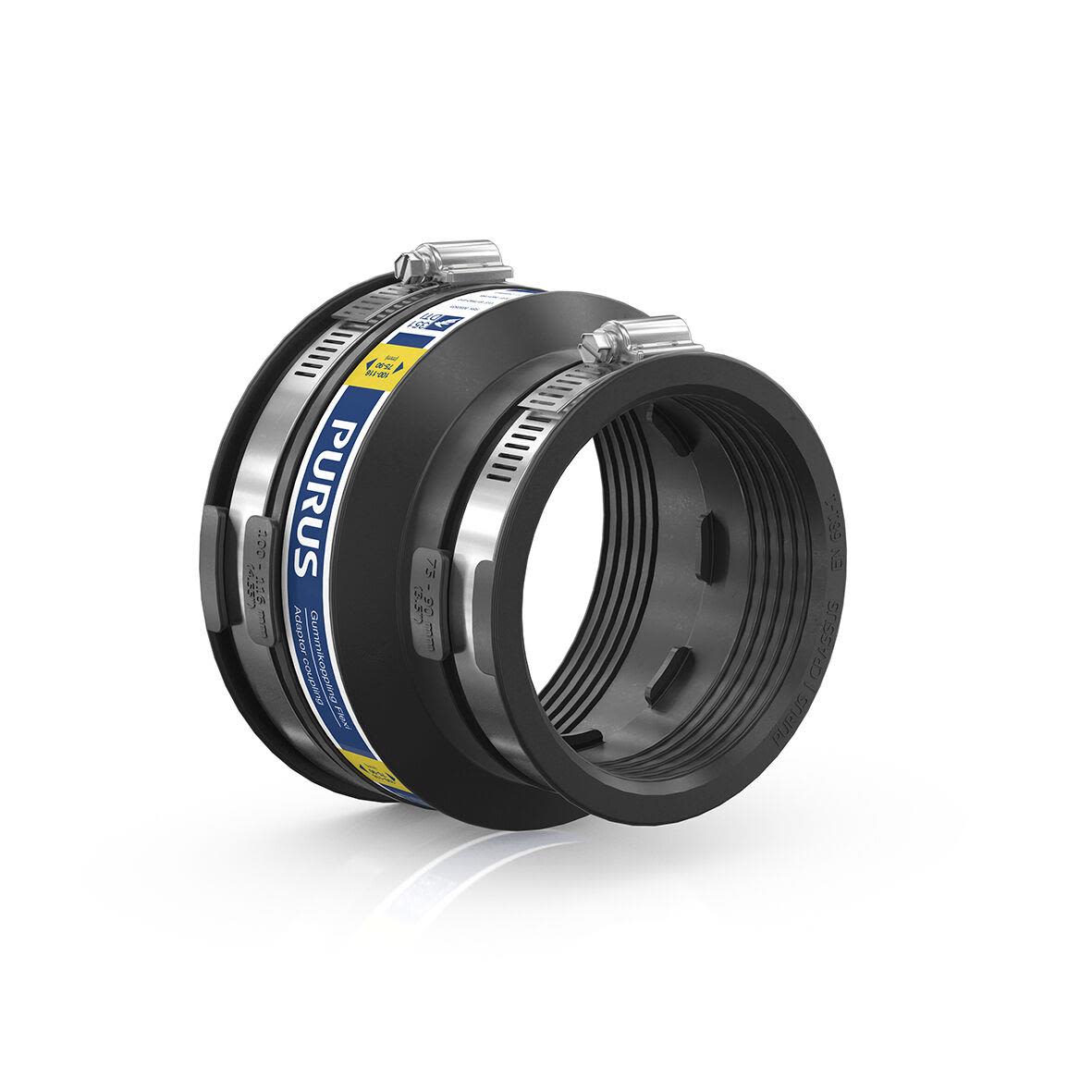 Purus Flexi 3032531 Gumminippel svart, med slangklämmor