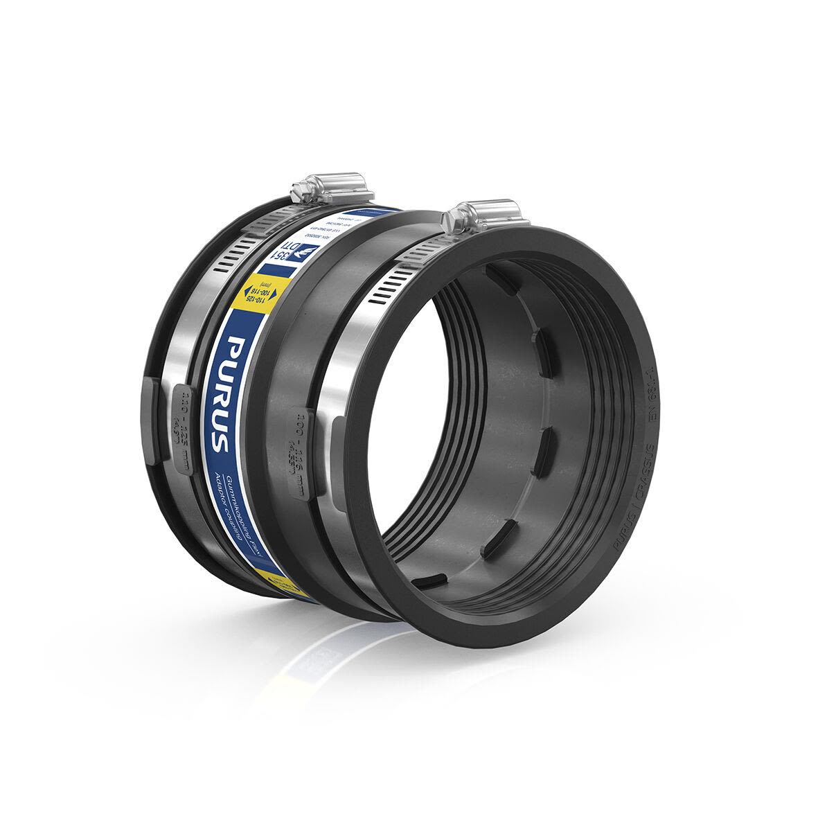 Purus Flexi 3032532 Gumminippel svart, med slangklämmor