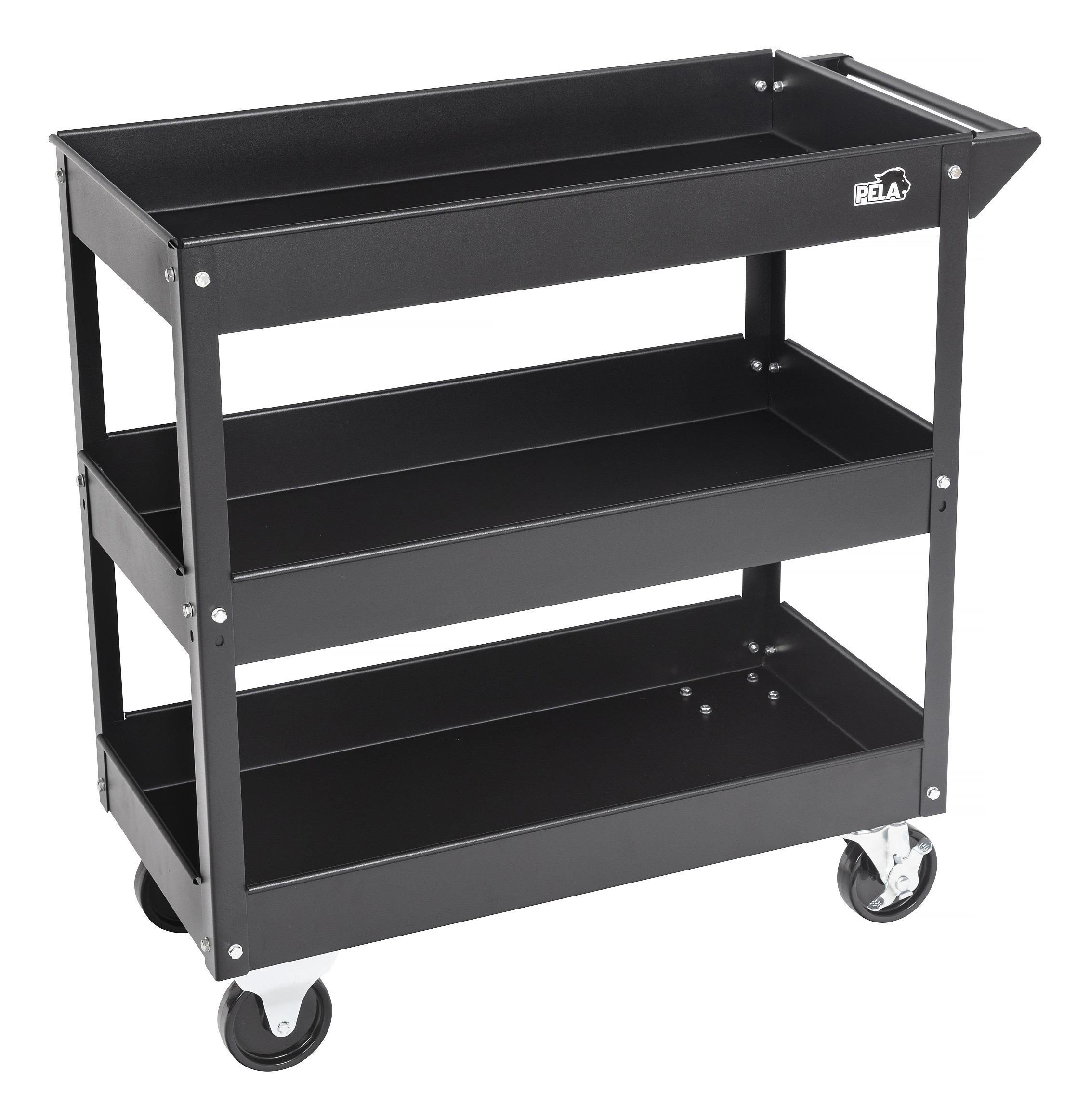 PELA 505364 Avlastningsvogn med tre hyller, grå