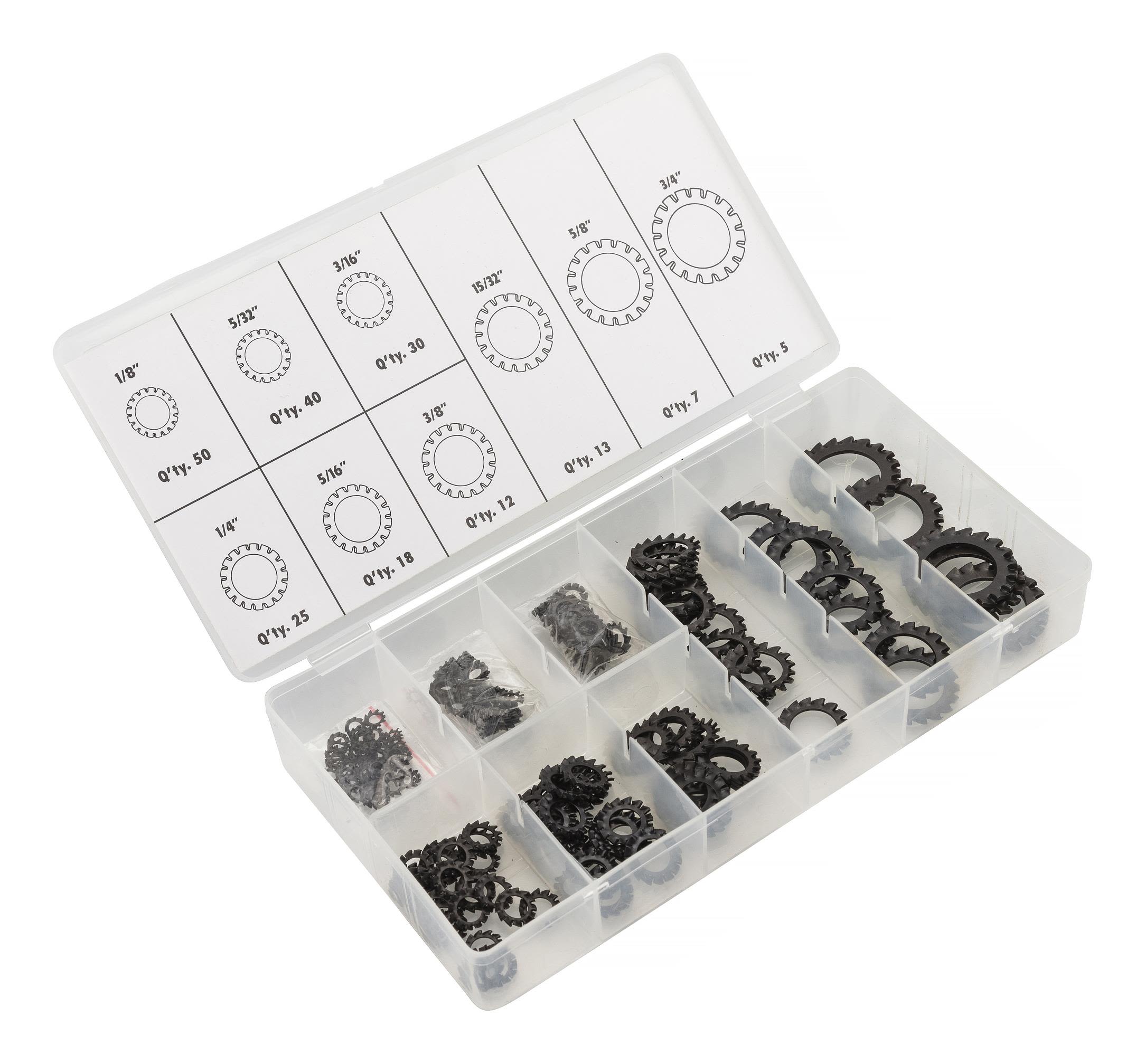 PELA 508688 Låsbricka sats, 200 delar
