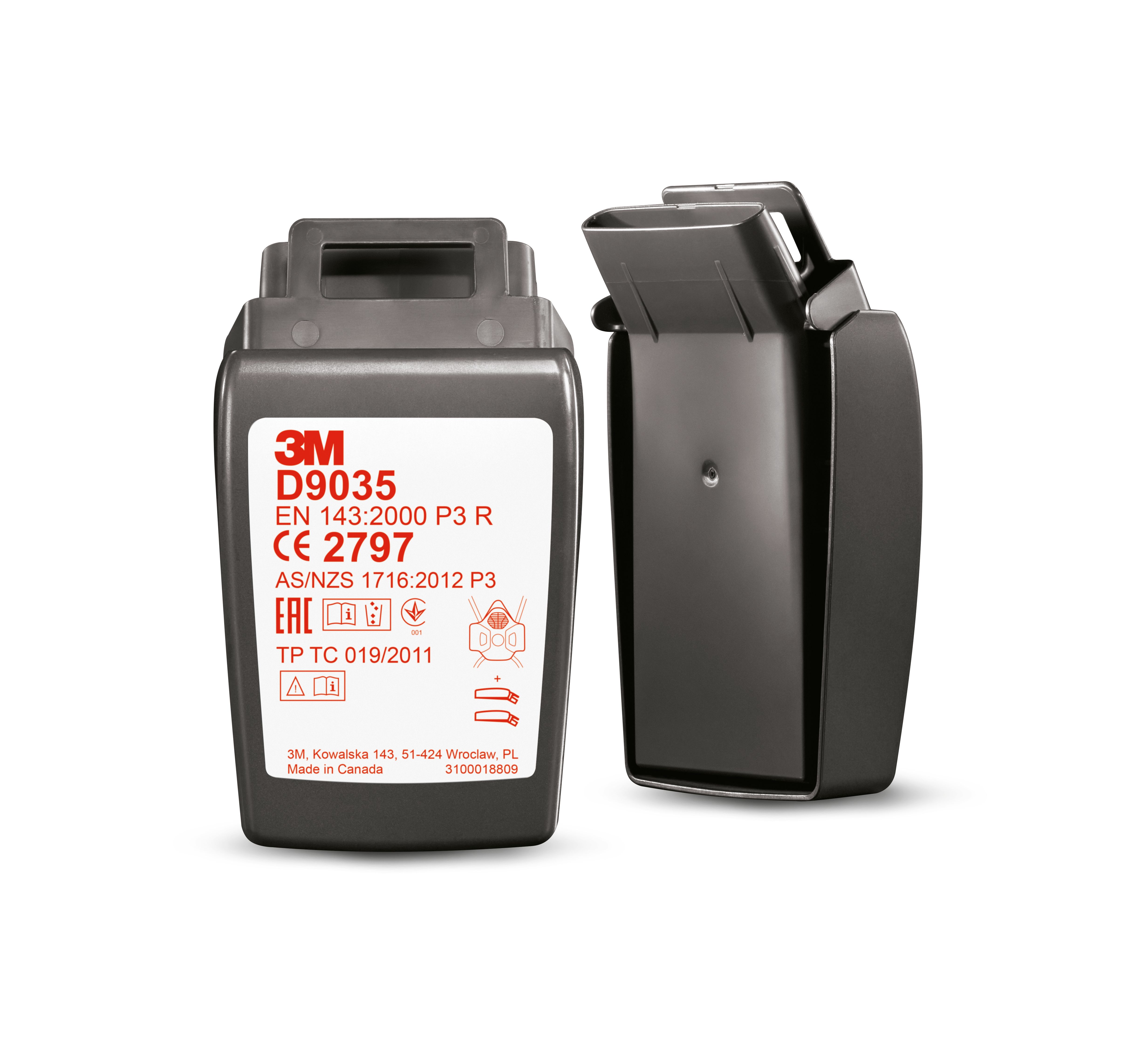 3M Secure Click D9035 Partikelfilter hårt fodral
