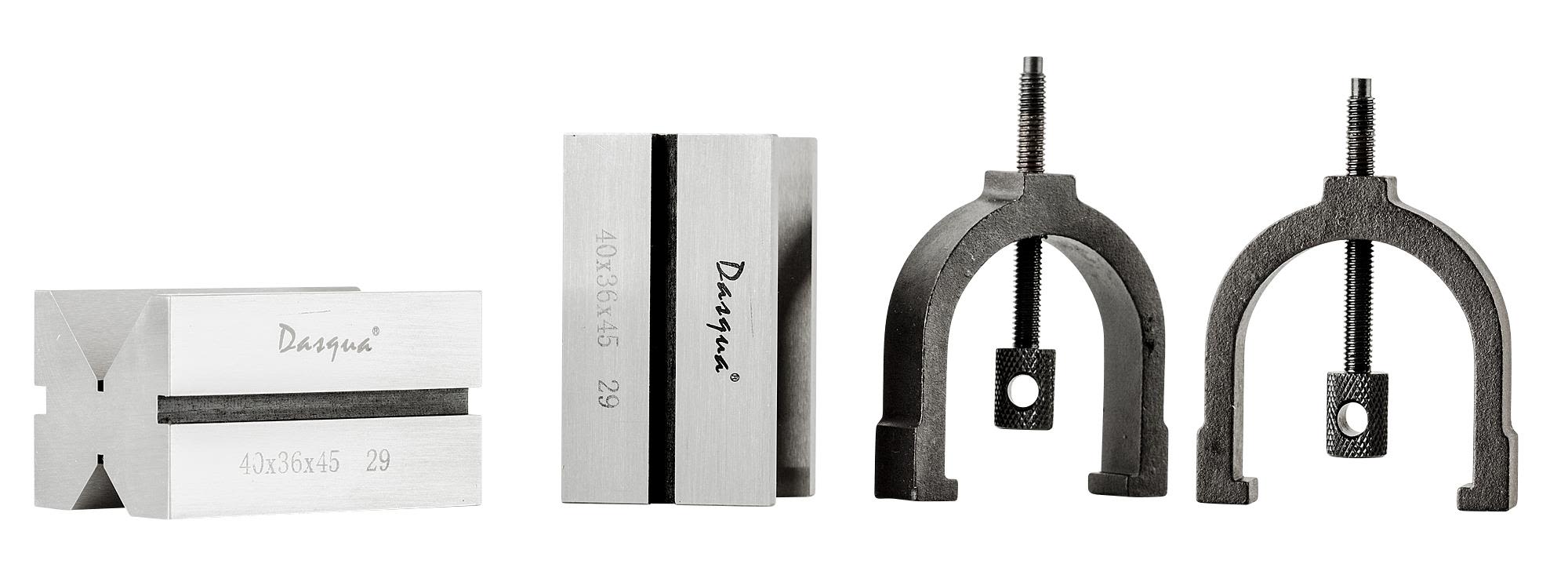 Dasqua 495205 V-block med 2 block & 2 spännbyglar, 70x45x40 mm