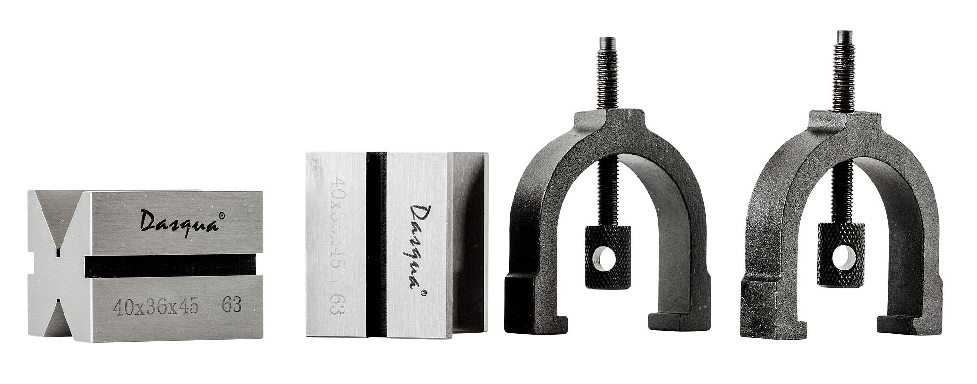 Dasqua 495204 V-block med 2 block & 2 spännbyglar, 45x40x36 mm
