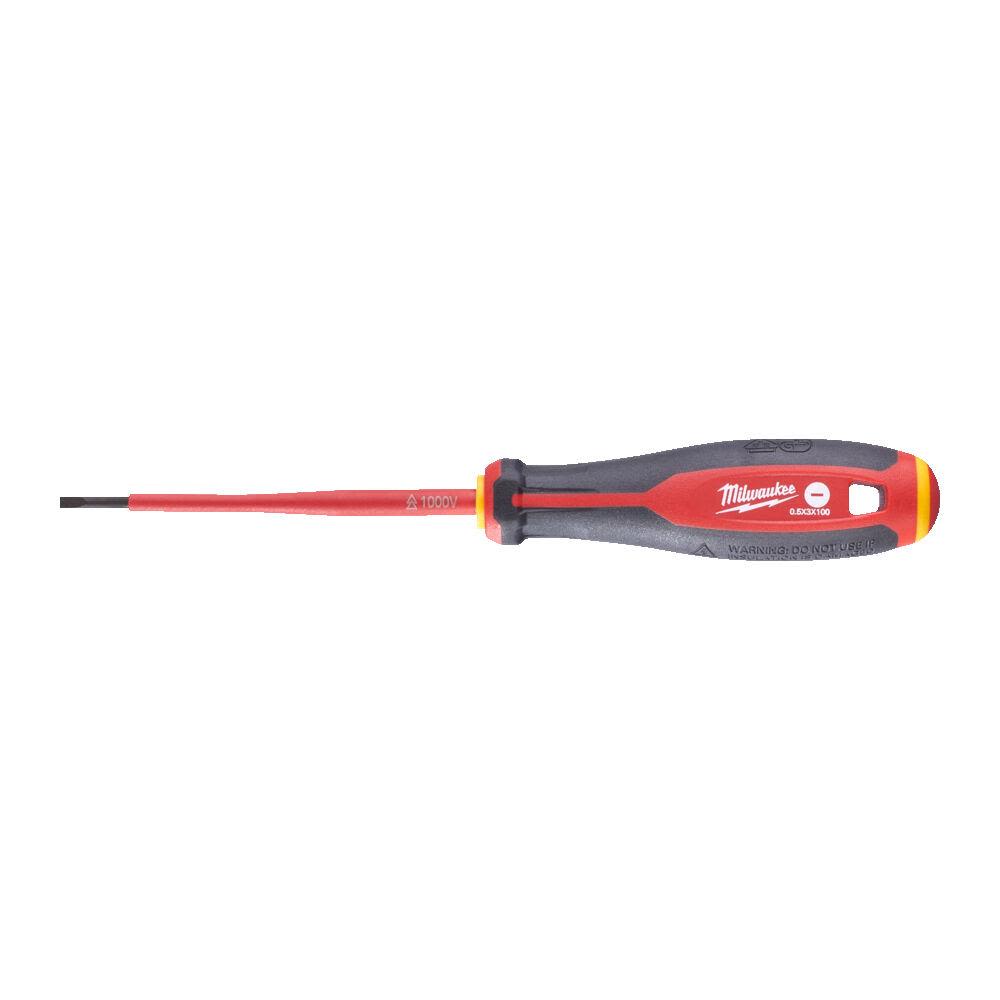 Milwaukee Tri-Lobe VDE Skrutrekker 3-sidet anti-rull håndtak SL 0,5 x 3 x 100 mm