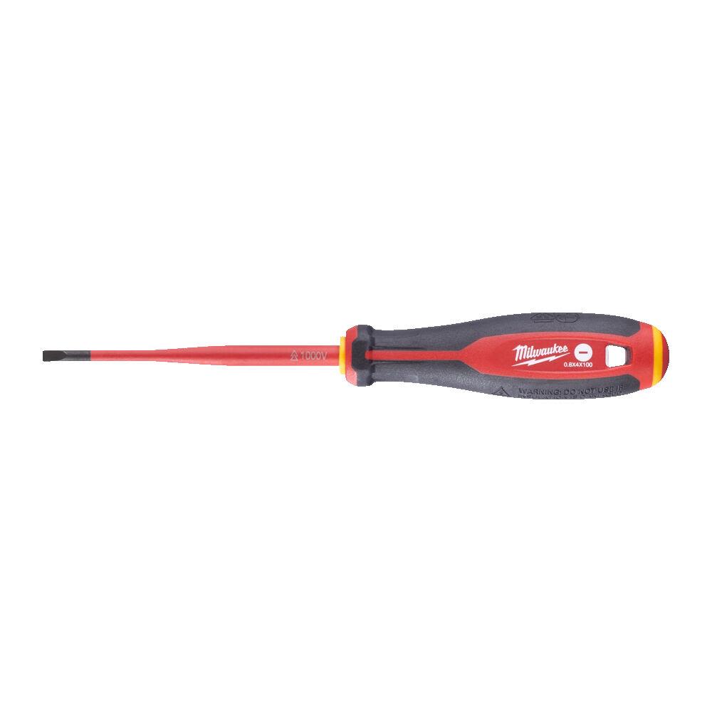 Milwaukee Tri-Lobe VDE Skrutrekker 3-sidet anti-rull håndtak SL 0,8 x 4 x 100 mm