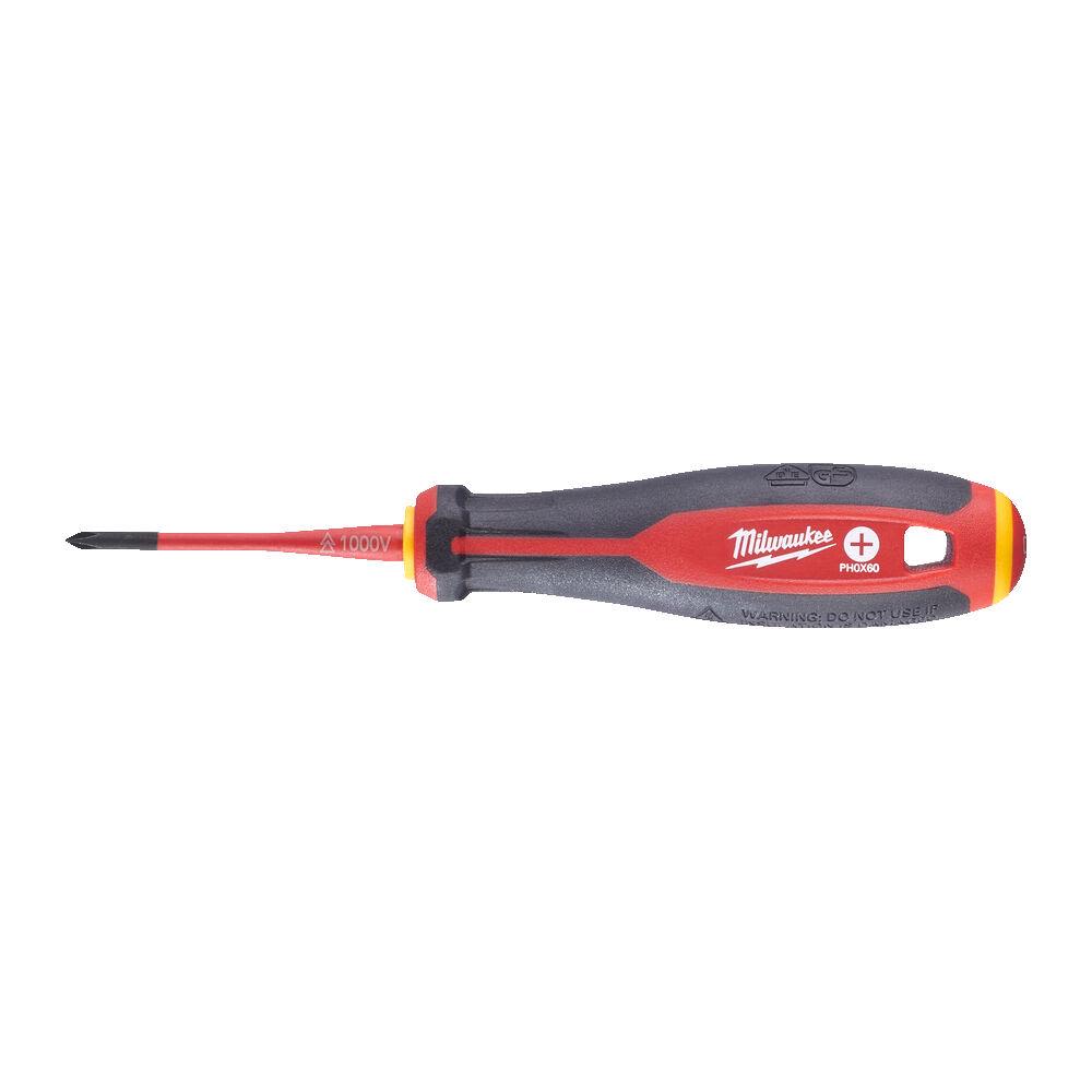 Milwaukee Tri-Lobe VDE Skrutrekker 3-sidet anti-rull håndtak PH0 x 60 mm