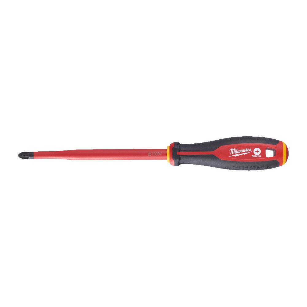 Milwaukee Tri-Lobe VDE Skrutrekker 3-sidet anti-rull håndtak PH3 x 150 mm