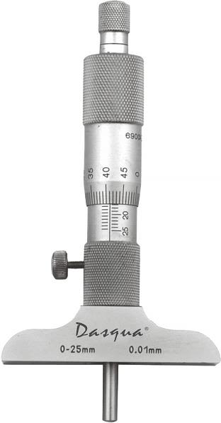 Dasqua 509505 Djupmikrometer slirkoppling, spindellåsning 0-300 mm