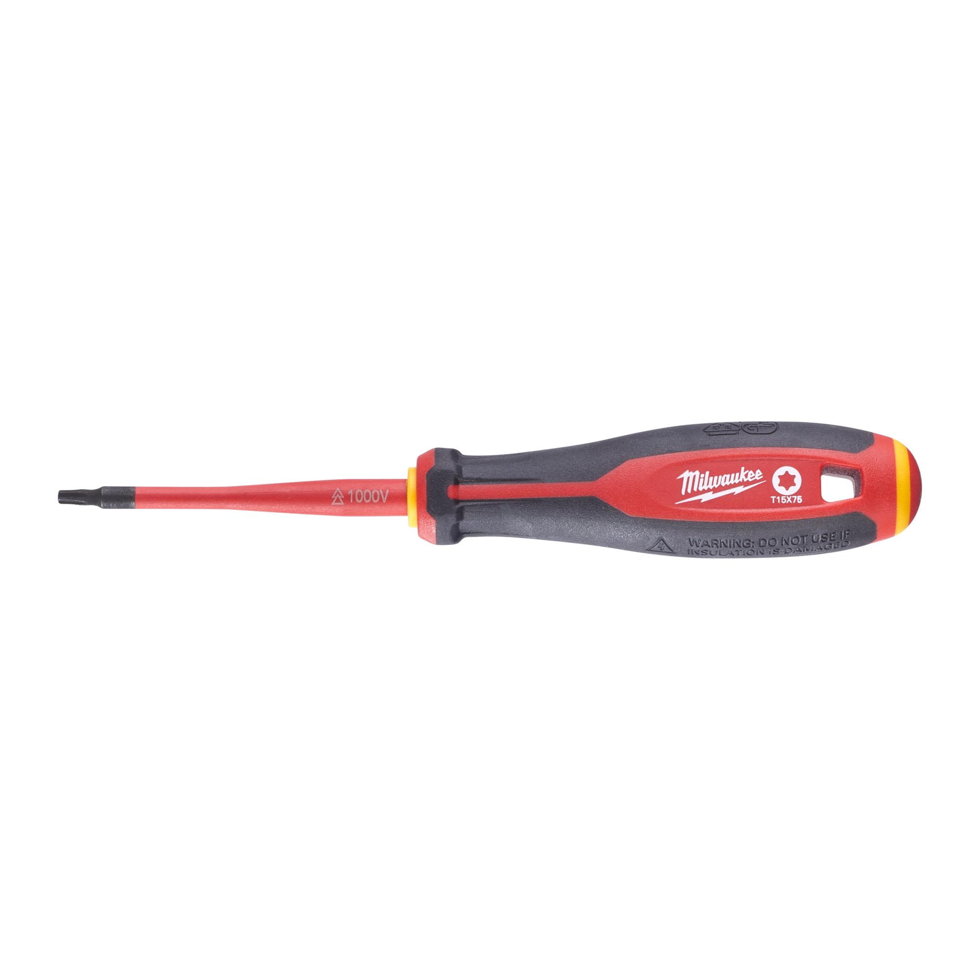 Milwaukee Tri-Lobe VDE Skrutrekker 3-sidet anti-rull håndtak T15 x 75 mm