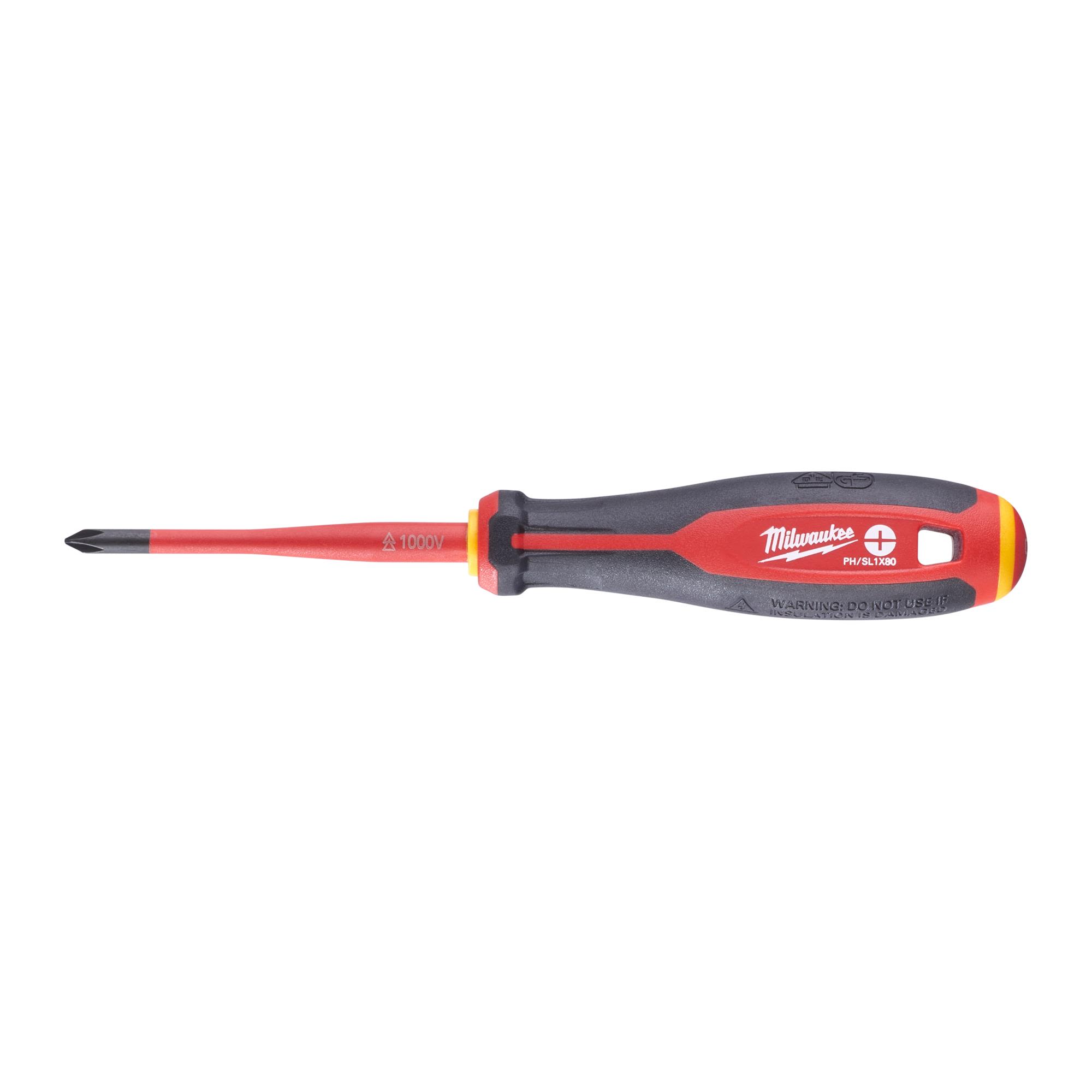 Milwaukee Tri-Lobe VDE Skrutrekker 3-sidet anti-rull håndtak PH/ L1 x 80 mm