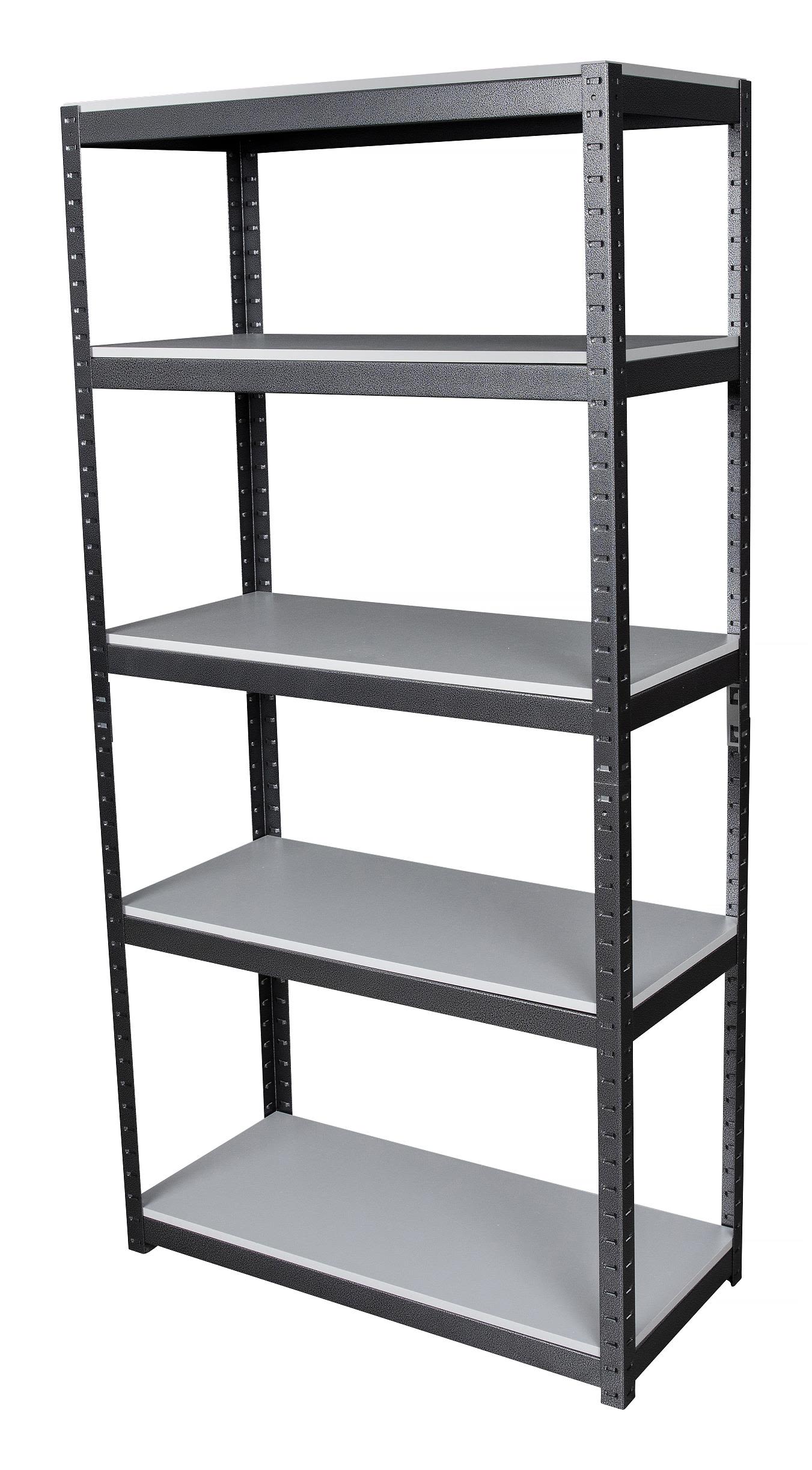 PELA 513043 Hylla i metall, 500 kg, 5 plan, grå