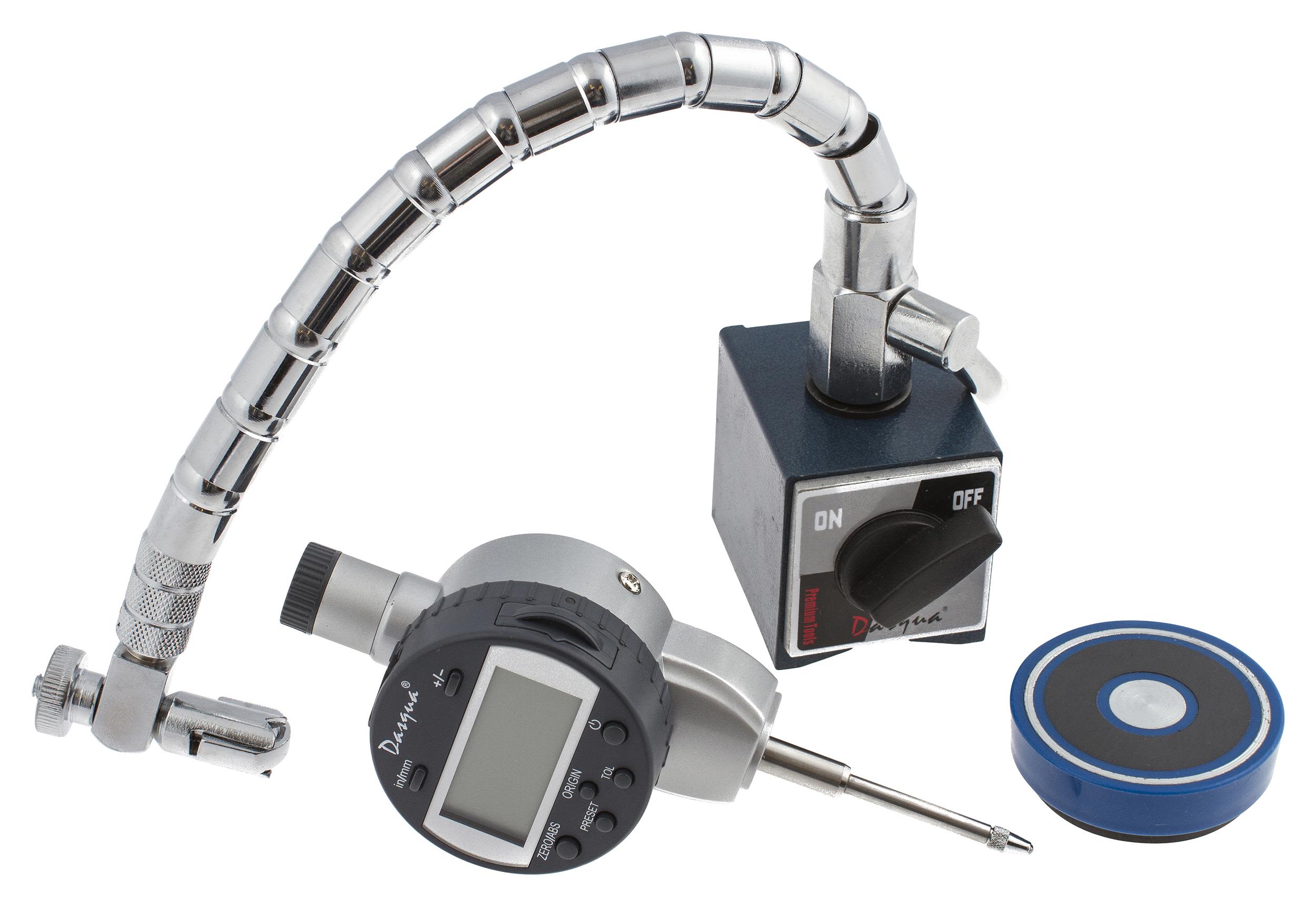 Dasqua 495226 Indikatorklocka 0-25 mm, med magnetstativ