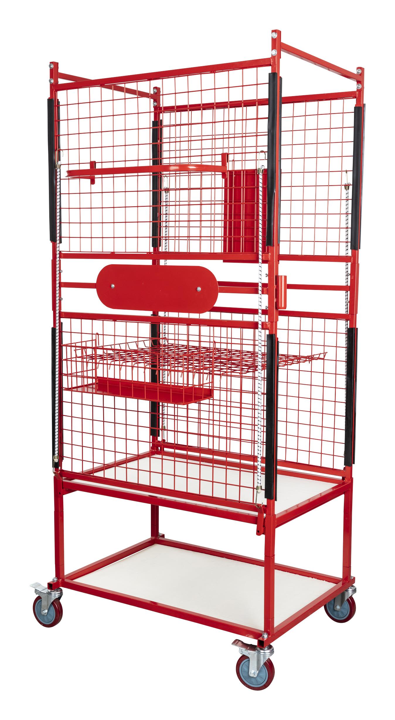 PELA 506556 Förvaringsvagn rött, 935x770x2000 mm