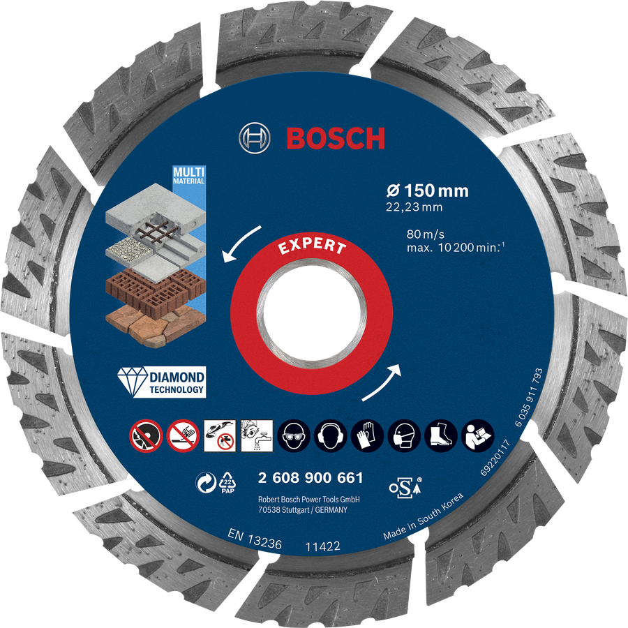 Bosch Expert Multi Material - Diamantskjæreplate - for betong, forsterket betong, murstein, soft stone - 150 mm