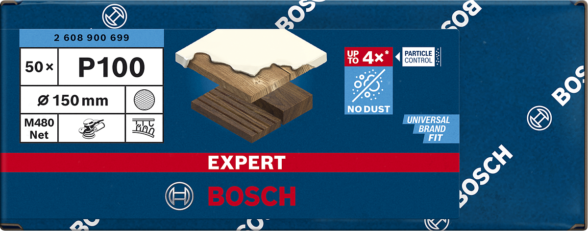 Bosch Expert M480 Slibenet Ø 150 mm. 50-pak K120