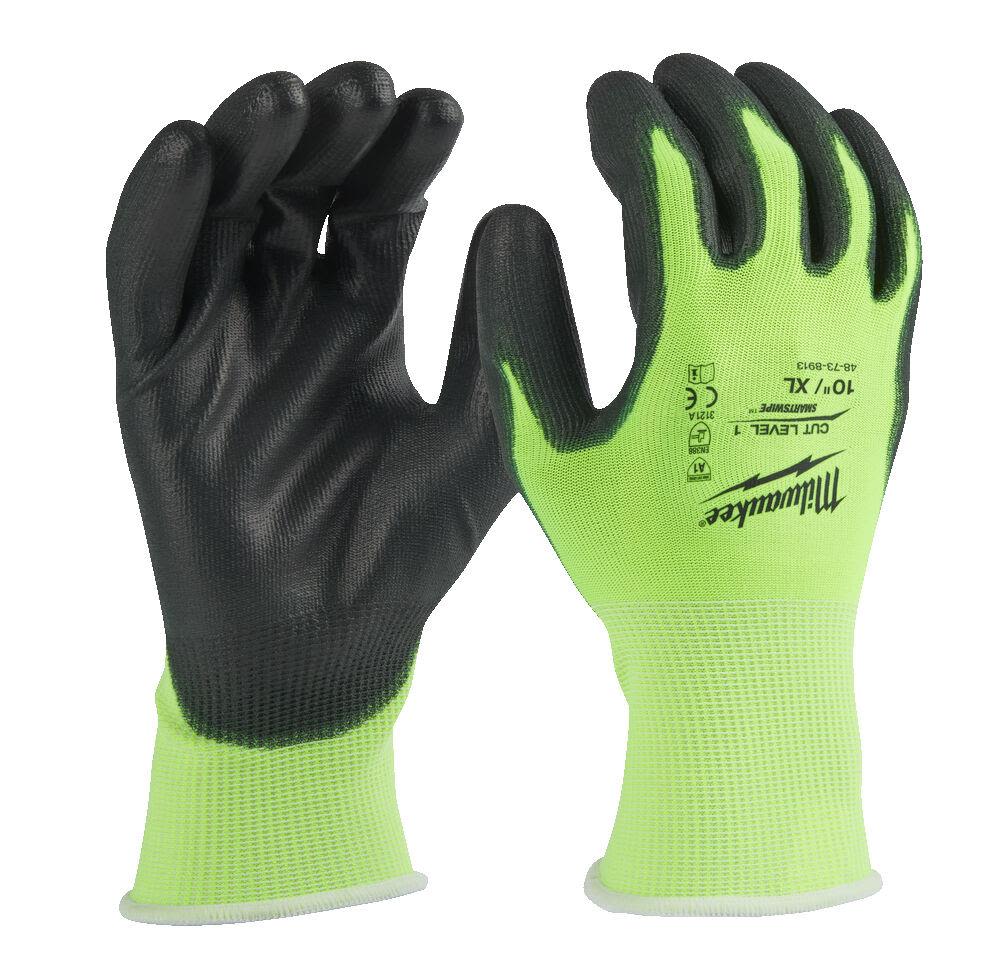 Milwaukee 4932479919 Montagehandske PU doppad, CL1/A, Hi-Vis XL/10