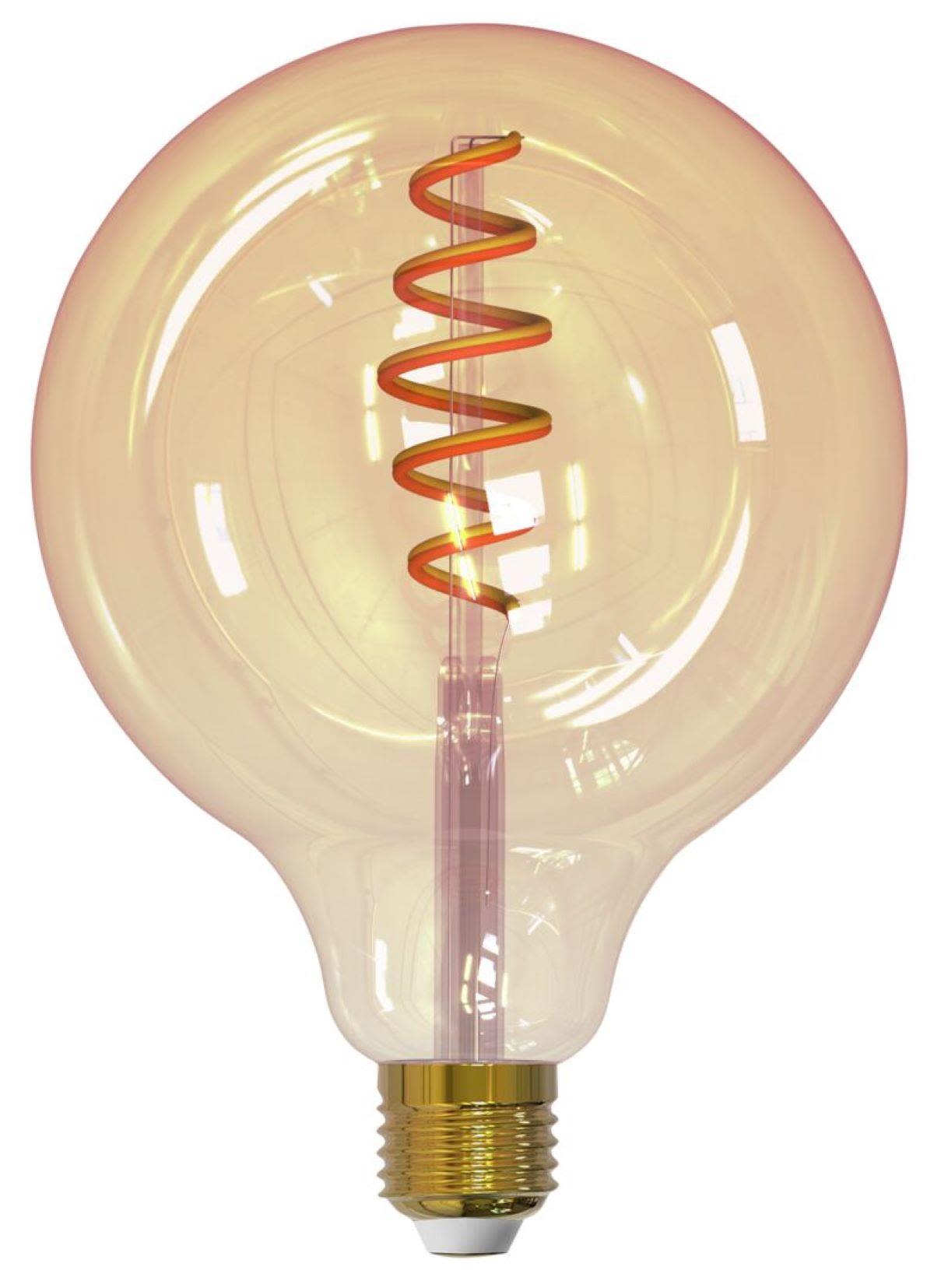 Airam Airam Smarte Hjem Filament LED globe lyspære amber, 125MM, spiral E27, 6W