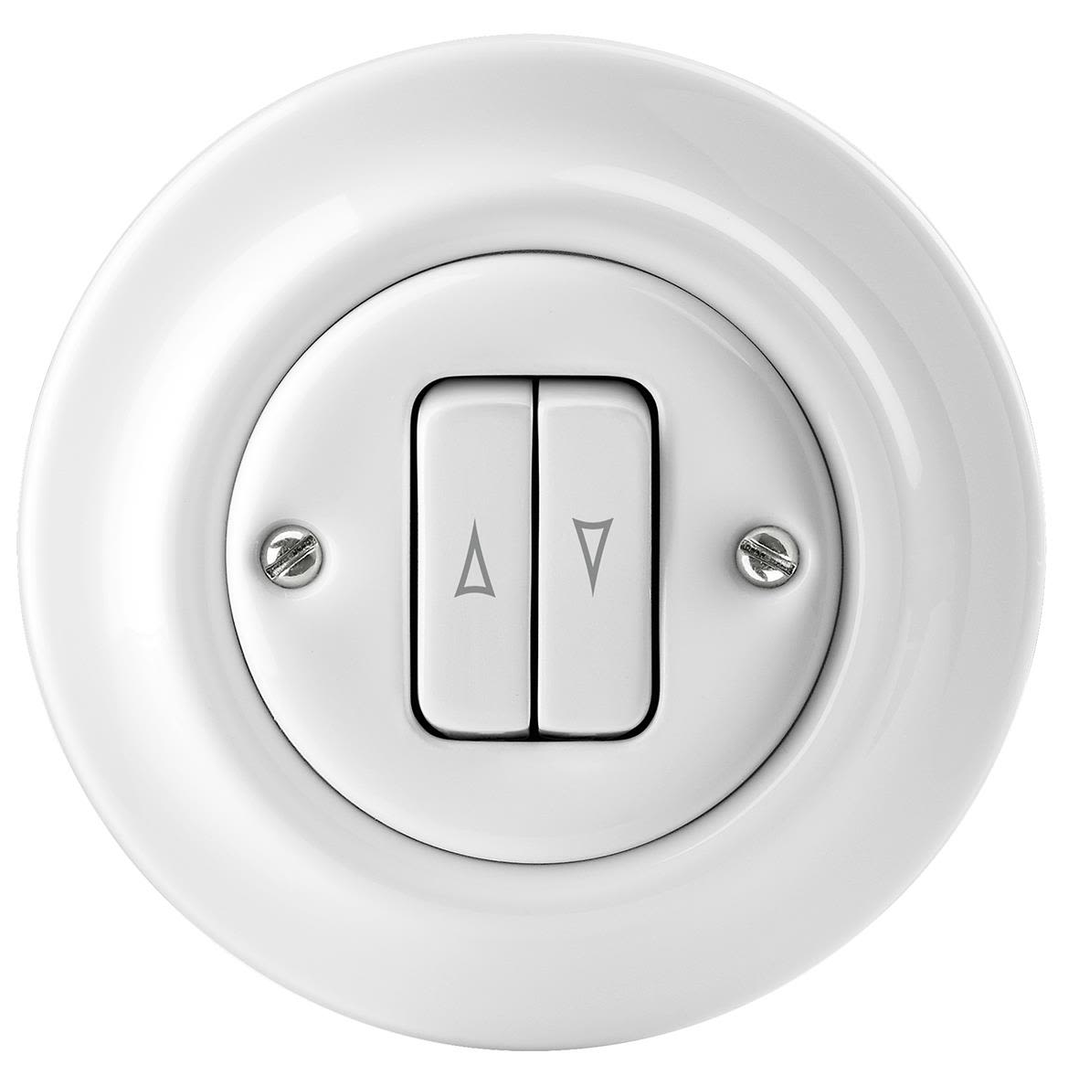 ABB Decento Trykknapp jalusi, hvit, porselen