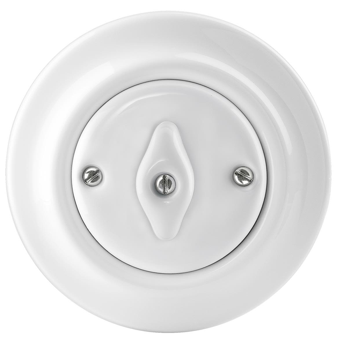 ABB Decento Strømbryter trapp, knott, hvit, porselen