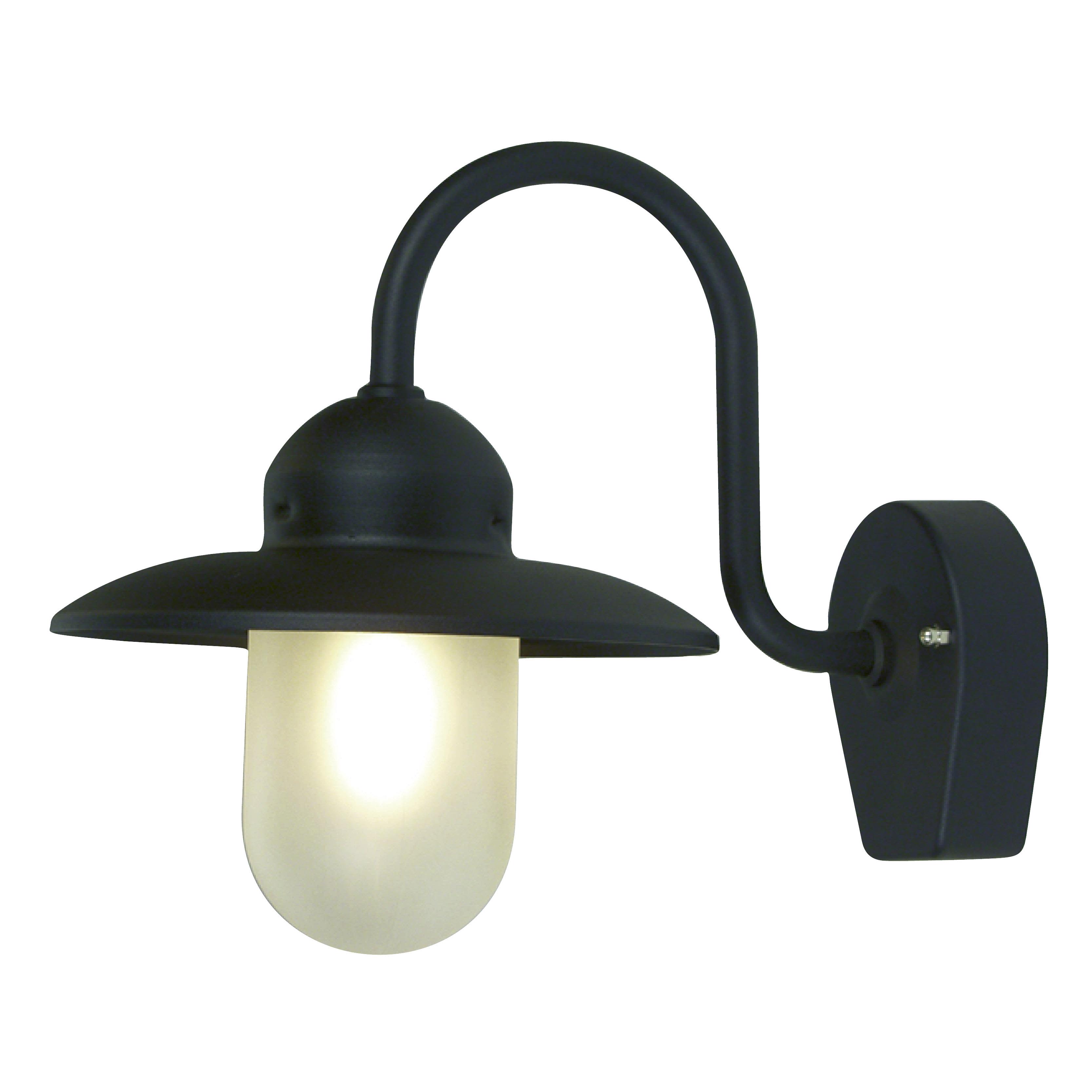 Westal Nisse Väggarmatur 300 x 230 mm, E27 Svart, blästrat glas