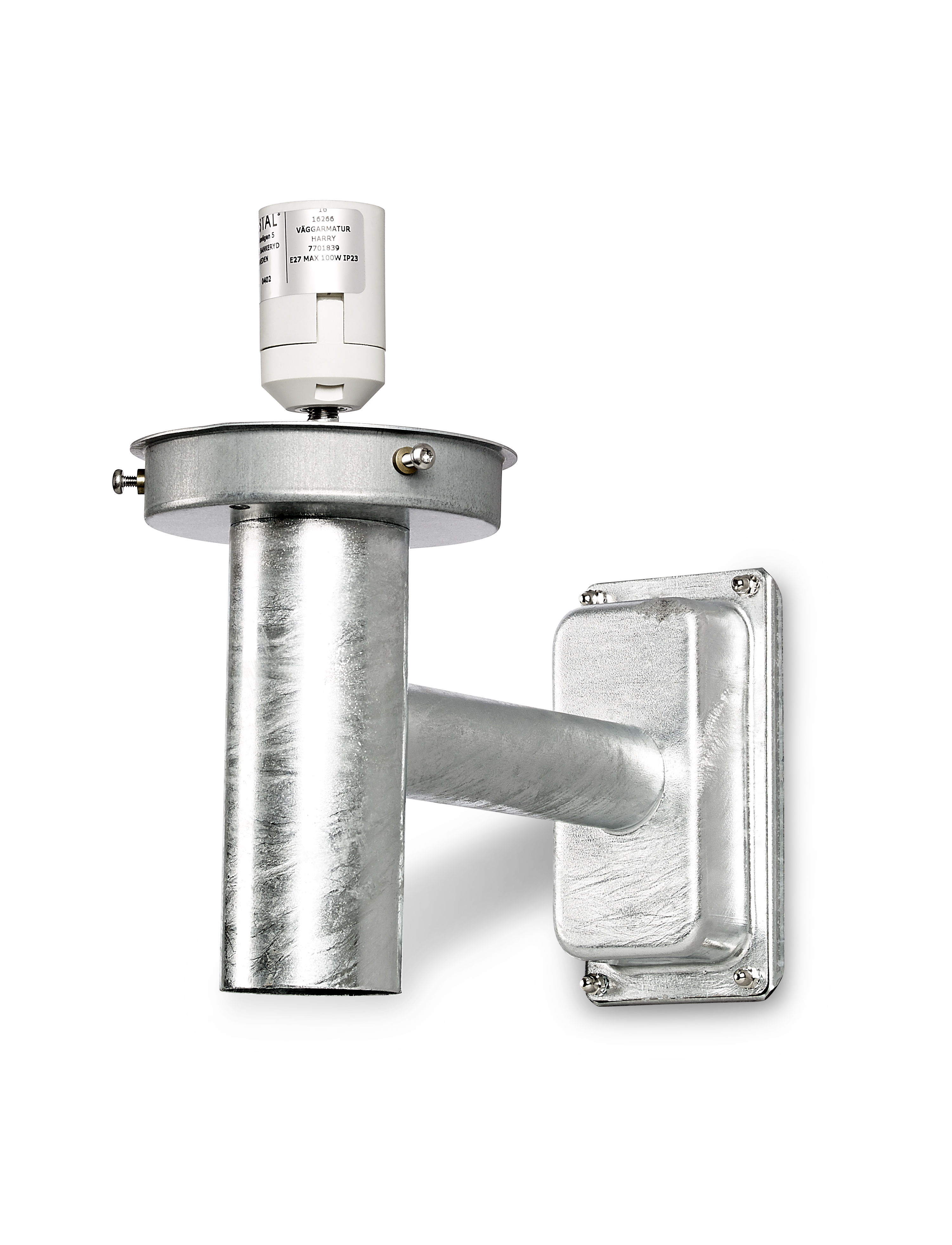 Westal Harry Veggbrakett 244 x 259 mm, E27 Galv/Sølv