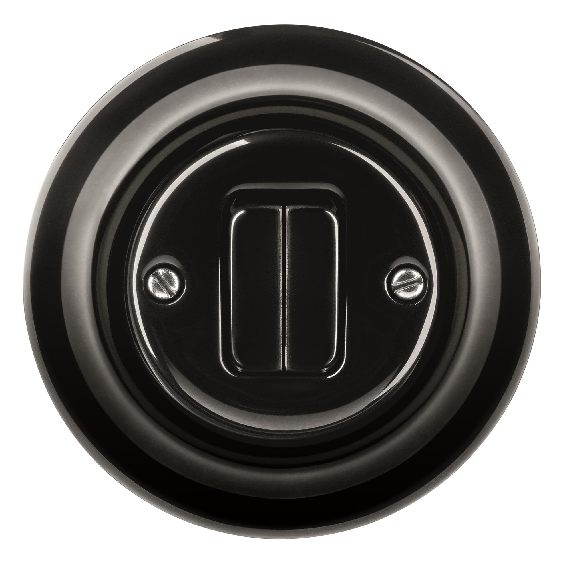 ABB Decento Tryckknapp kron, svart, porslin