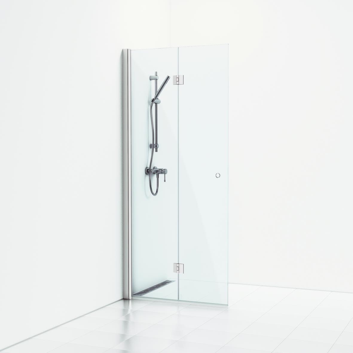 Svedbergs Skoga Duschvägg vik, blank/klarglas 80 cm