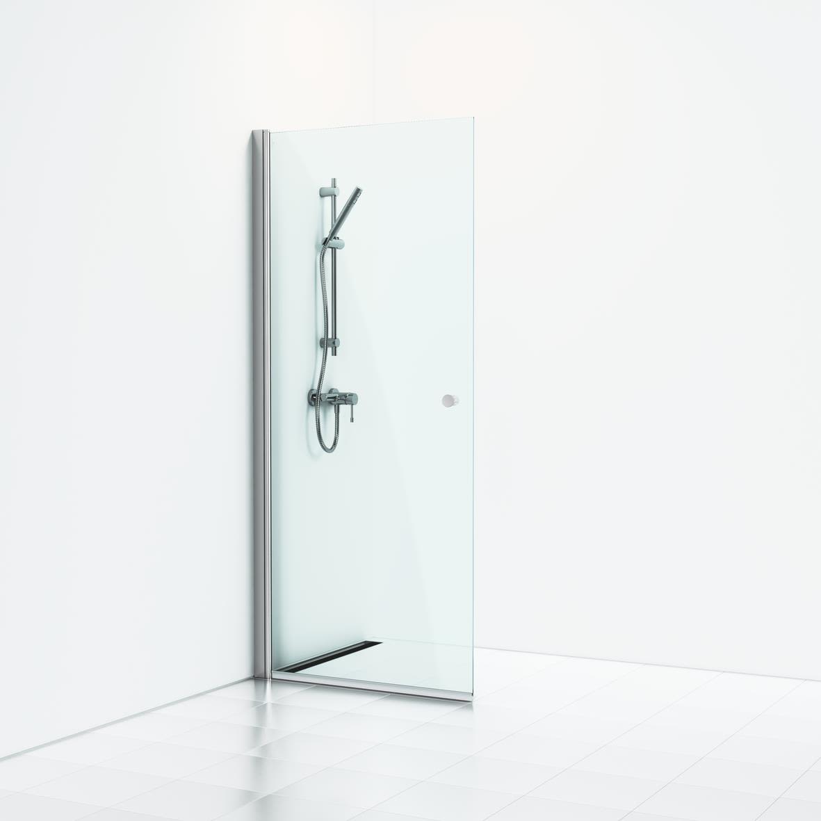 Svedbergs Skoga Duschvägg rak, blank/klarglas 90 cm