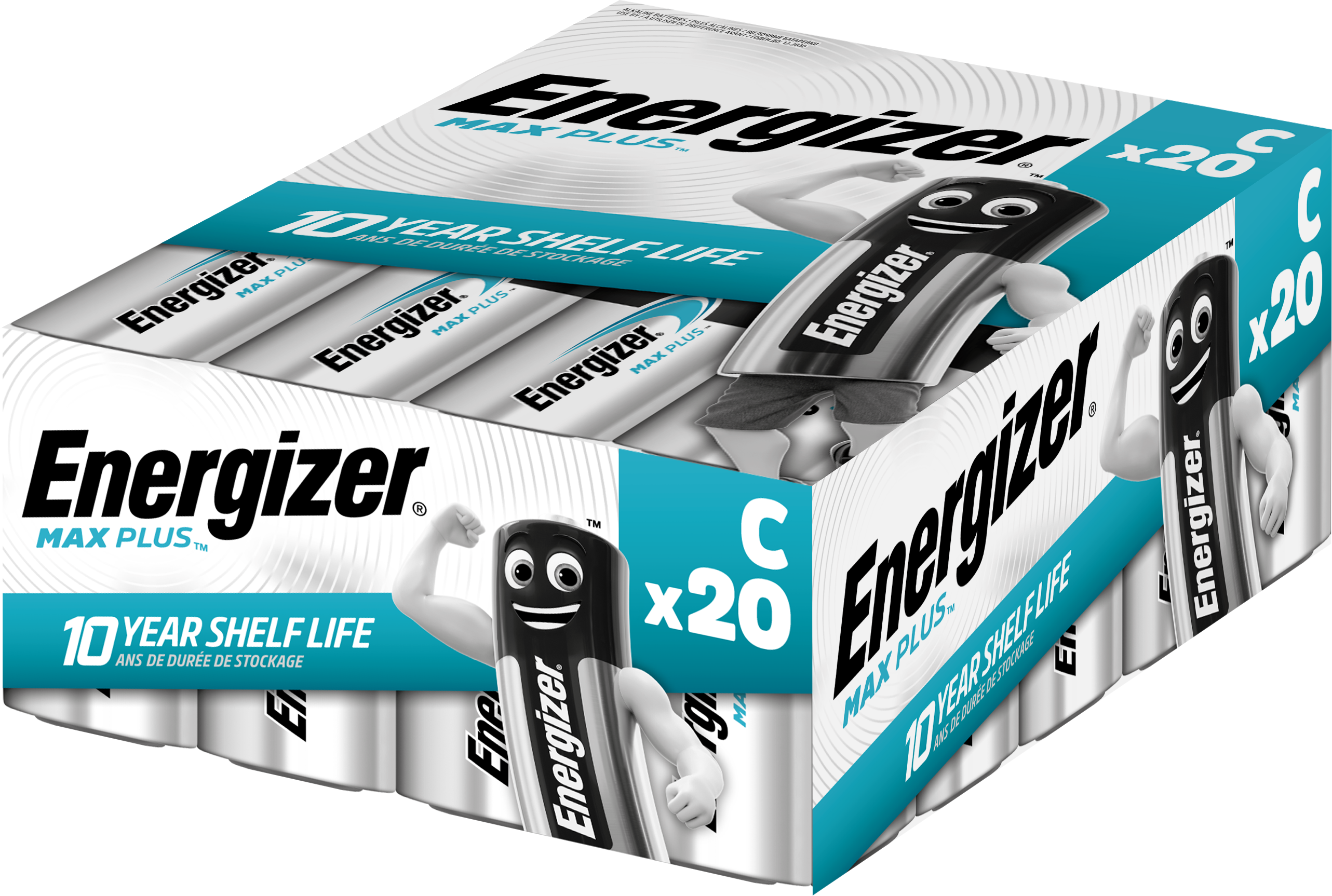 Energizer Max Plus Batteri alkaliskt, C, 1,5 V, 20-pack