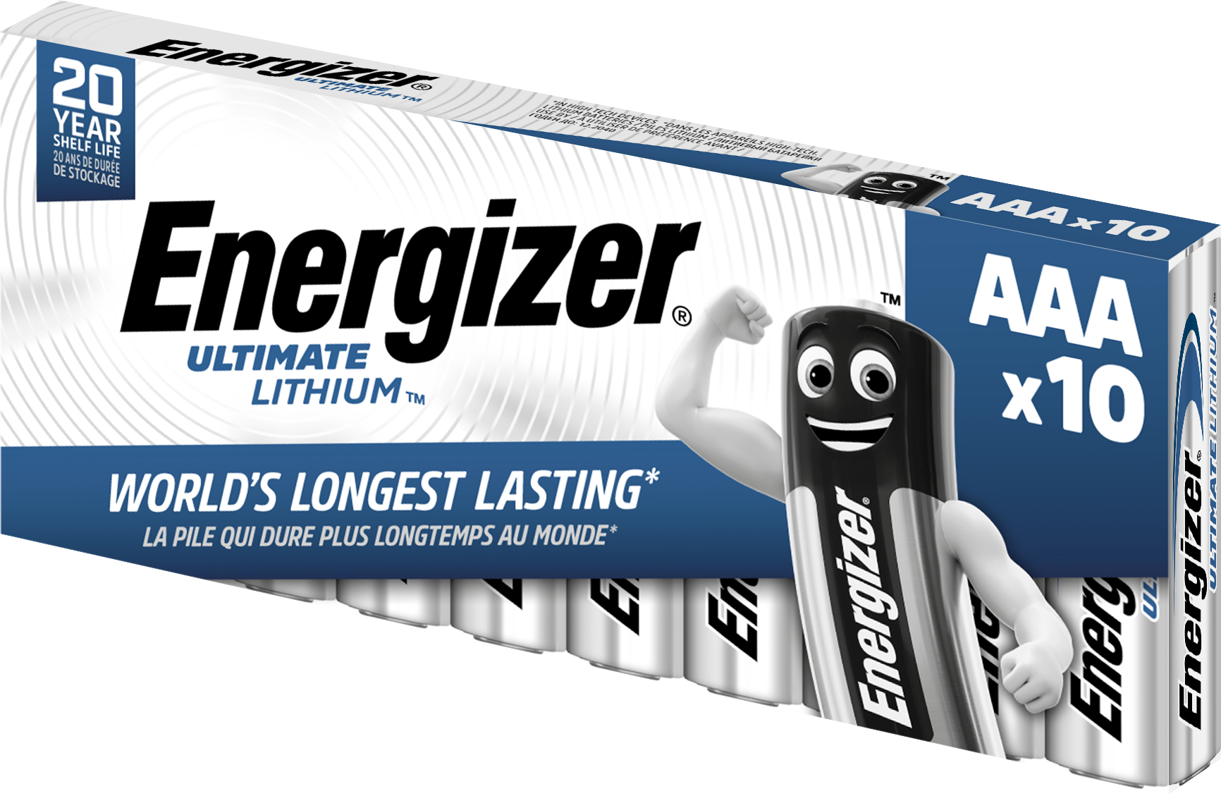Energizer Ultimate Lithium Lithiumbatteri AAA, 1,5 V, pakke med 10 AAA