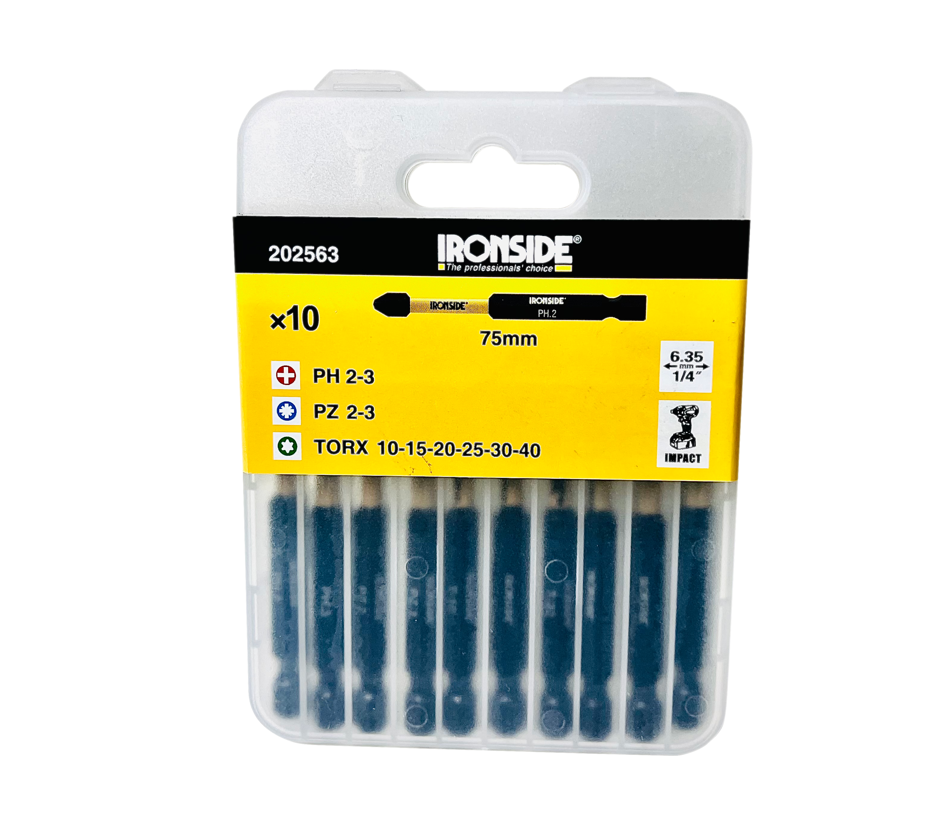 Ironside 202563 Kraftbitssats 10 delar, 75 mm