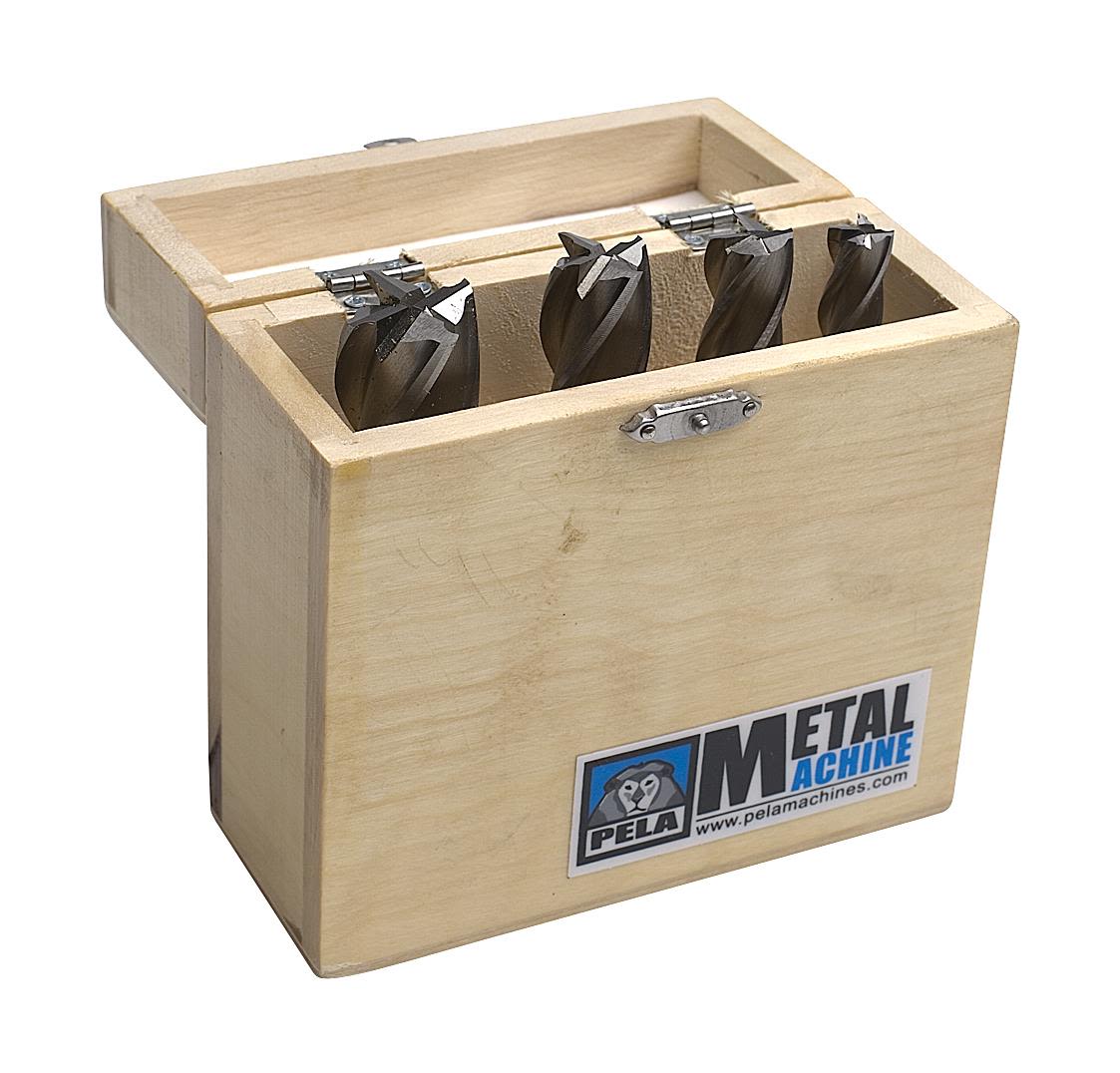 PELA 76795 Pinnfrässats 4 delar, 4-skärs, HSS, 5% co