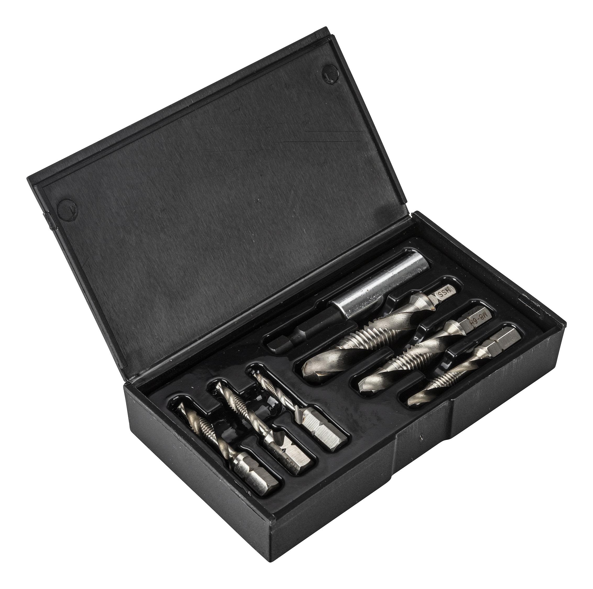 PELA 507788 Gjengetappsett 7 deler, med bitsfeste