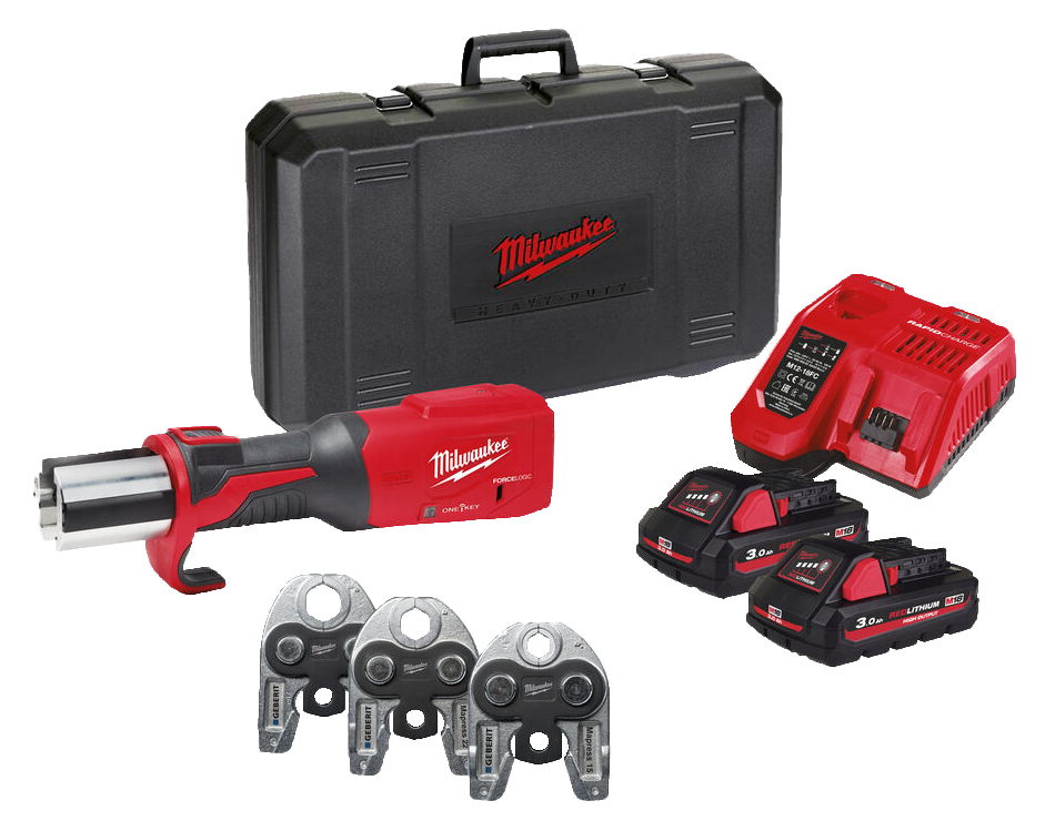 Milwaukee M18 ONEBLHPT-302C GM-SET Pressmaskin med batteri och laddare, 15-22-28