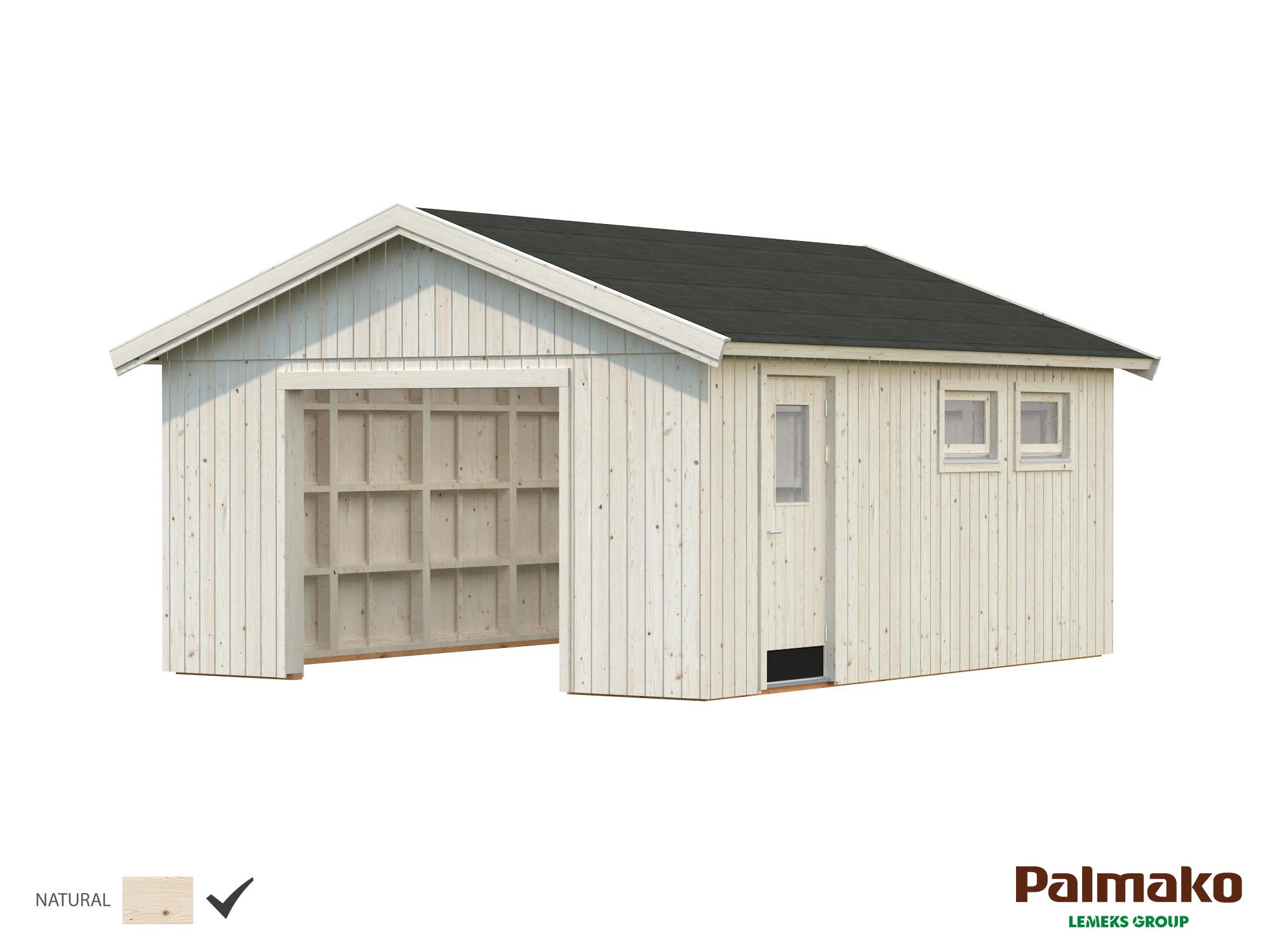 Palmako Andre Garage 24,6 m²/inv. 21,5 m², utan port, obehandlad