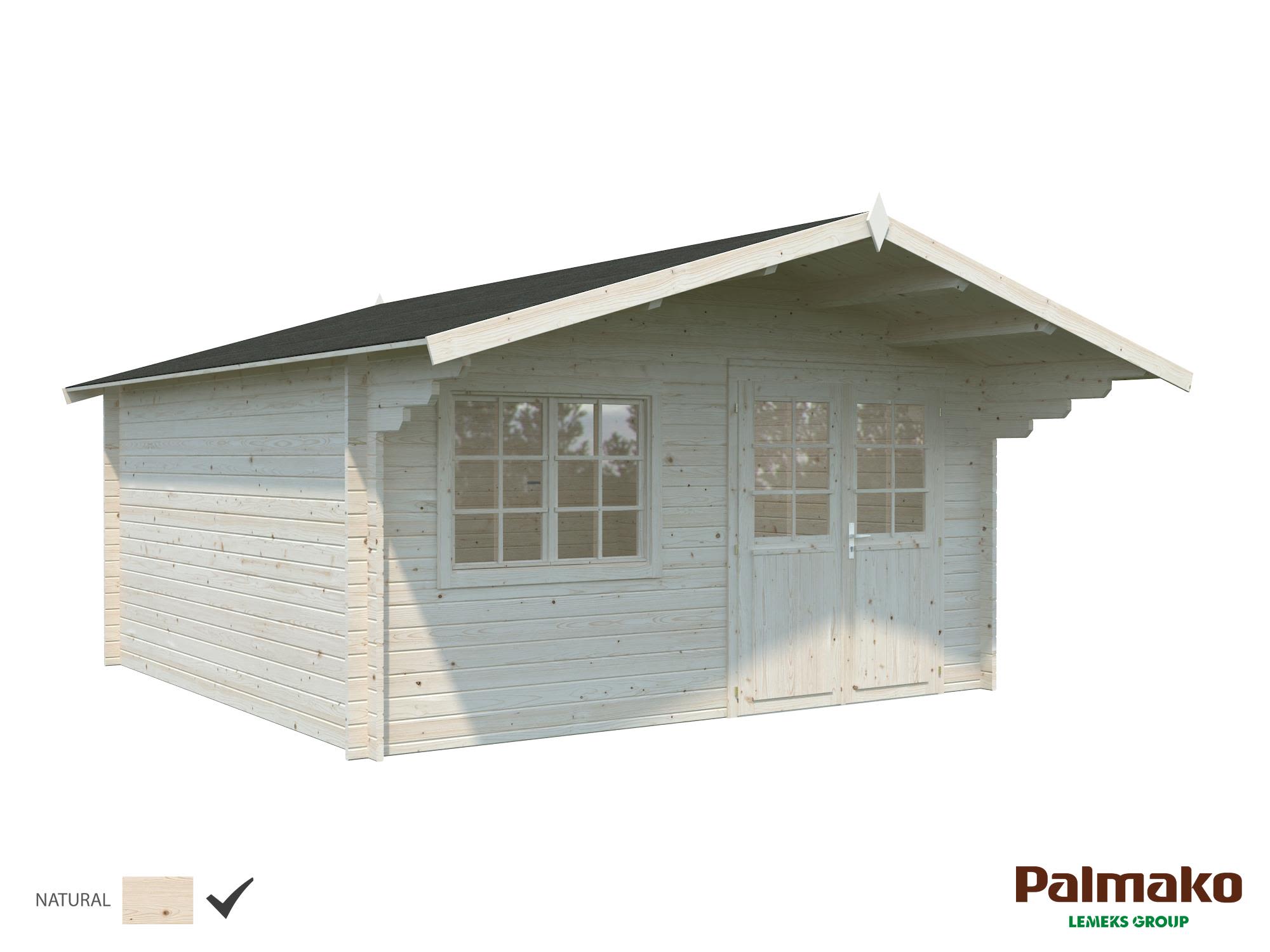 Palmako Britta Stuga 18,1 m²/inv. 17,5 m², utan golv, obehandlad