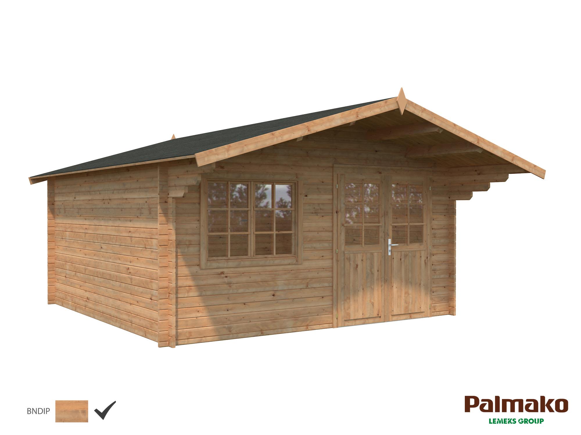 Palmako Britta Stuga 18,1 m²/inv. 17,5 m², utan golv, brun, impr.