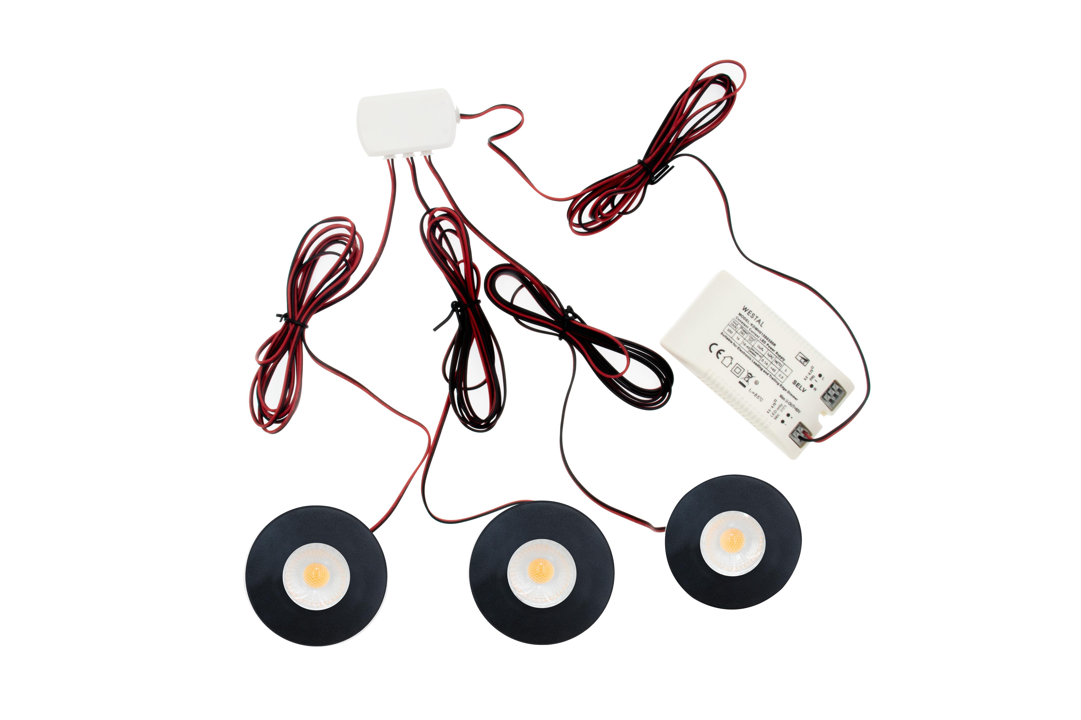 Westal WLD-M64 Downlight 3-pack, 4 W, 300 lm Svart