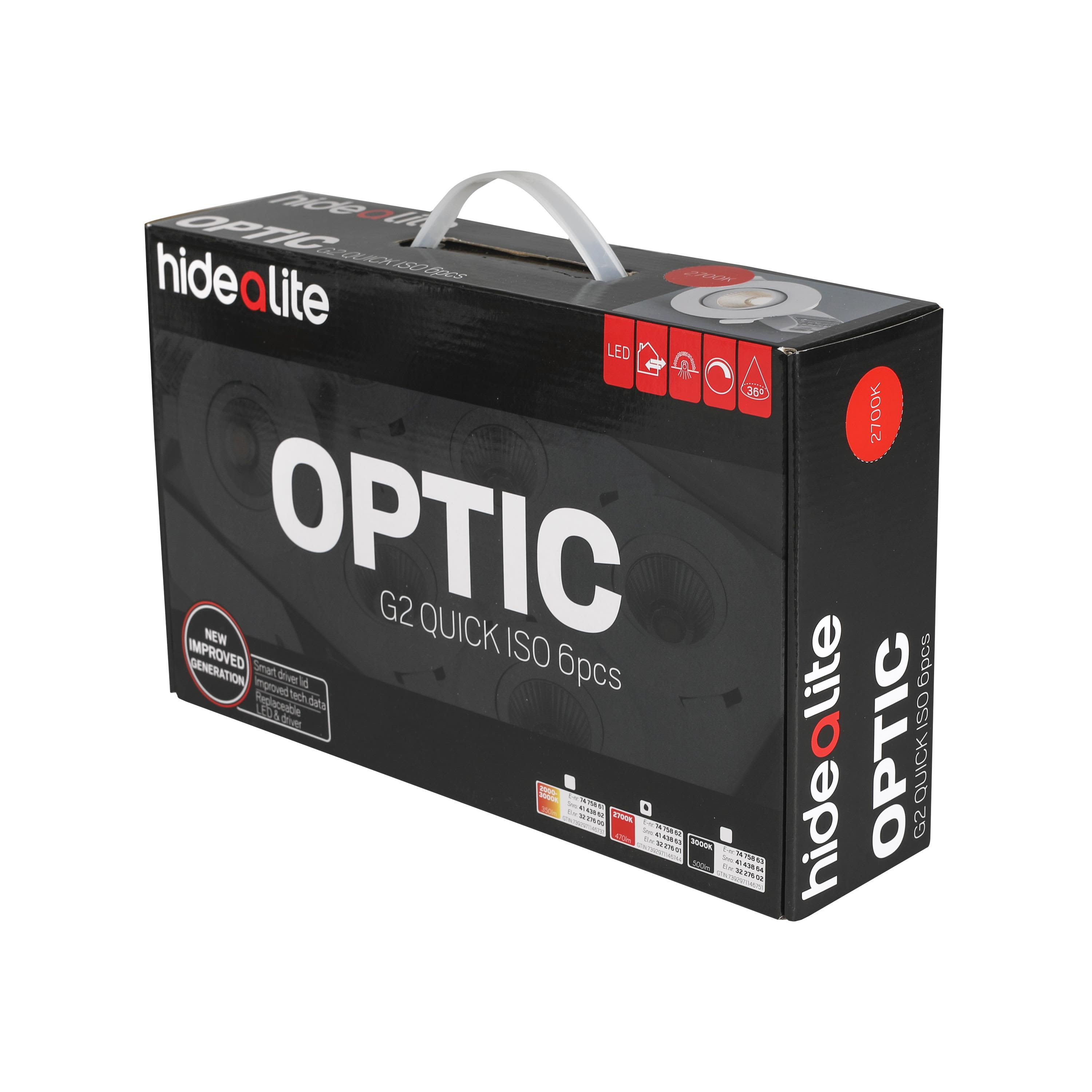 Hide-a-Lite Optic G2 Quick ISO 7475862 Alasvalo 6 kpl, 6 W 470 lm, 2700 K