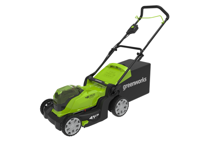 Greenworks G24X2LM41K2X Gressklipper med batteri og lader