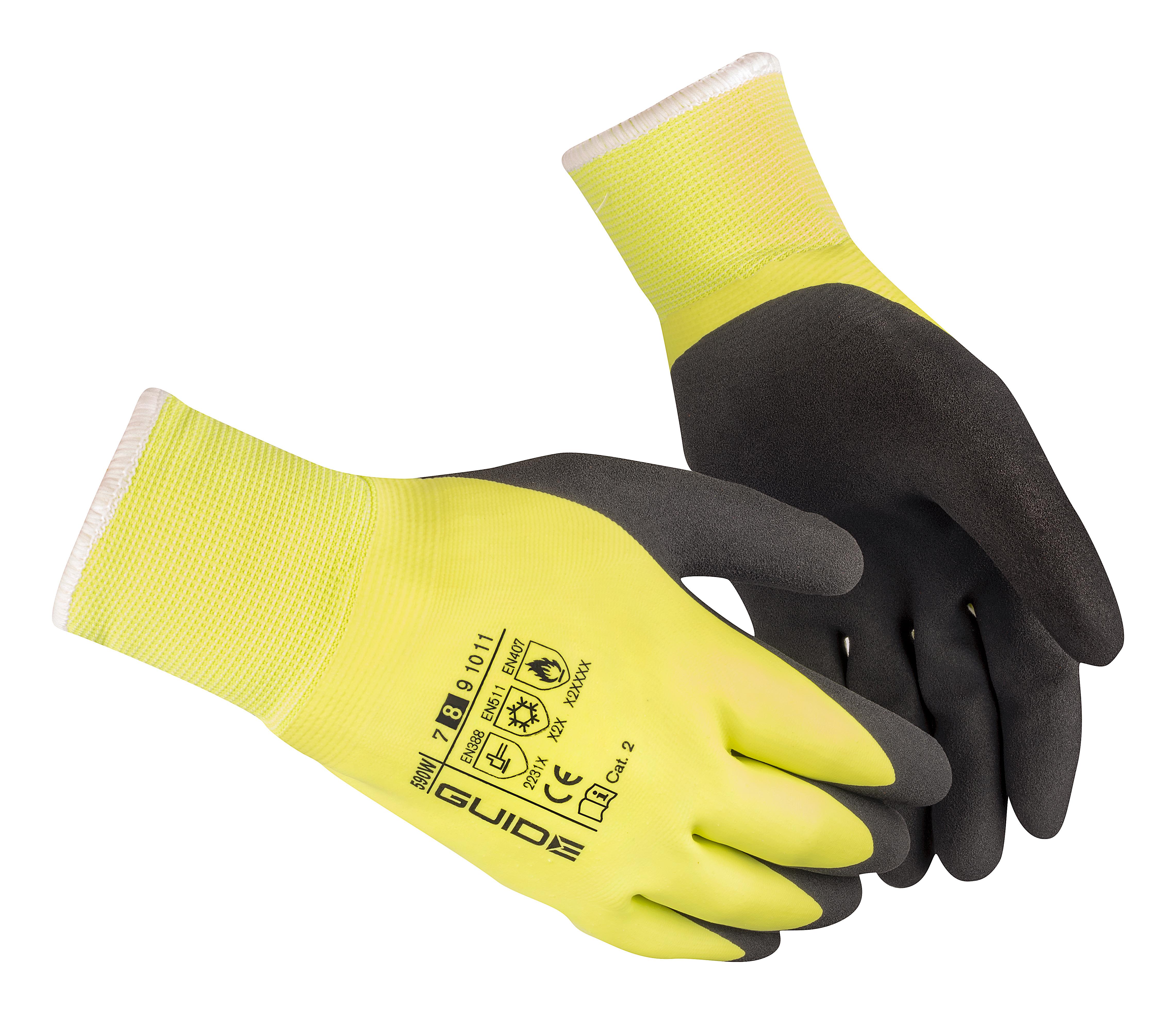 Guide Gloves 590W Handske latex, fodrad, vattentät 9