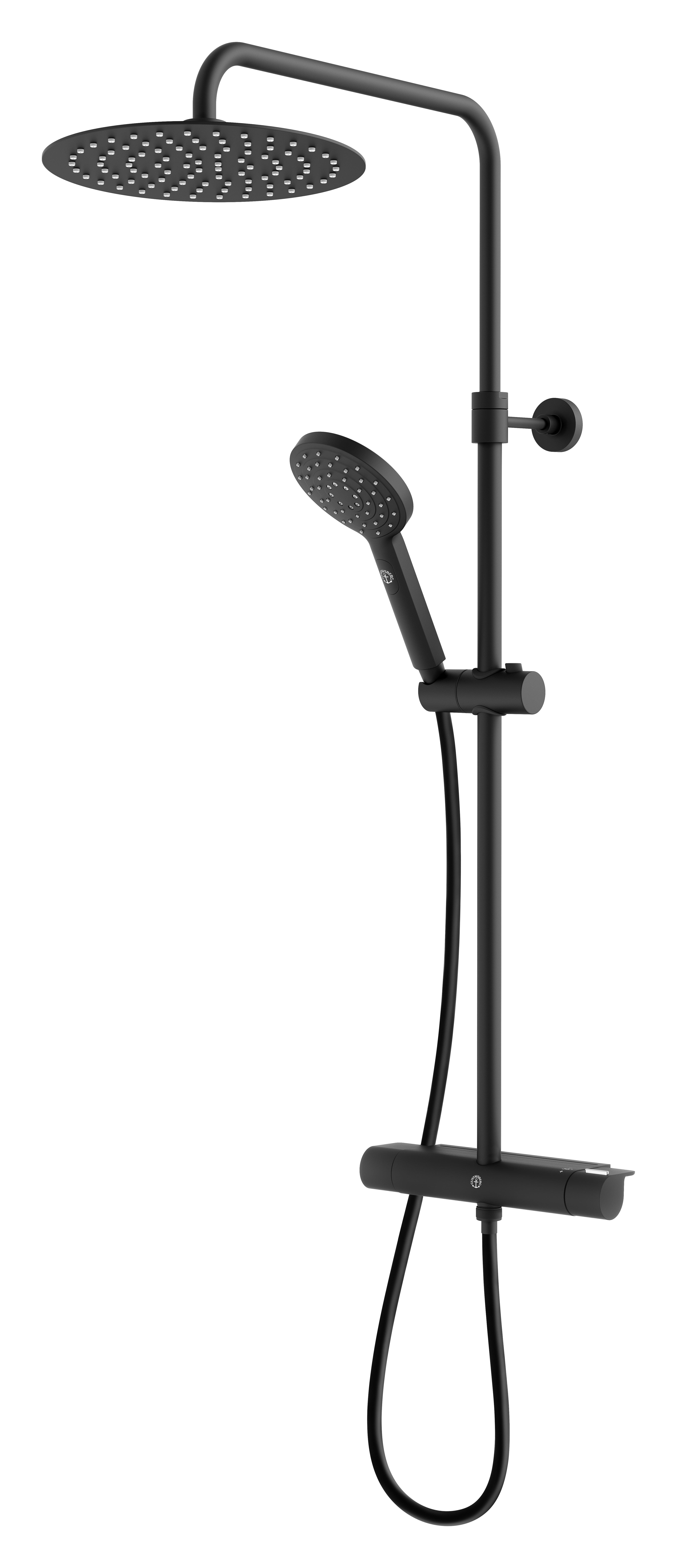 Gustavsberg GB4121843053 Sadesuihkusetti 150 c/c, pyöreä Musta