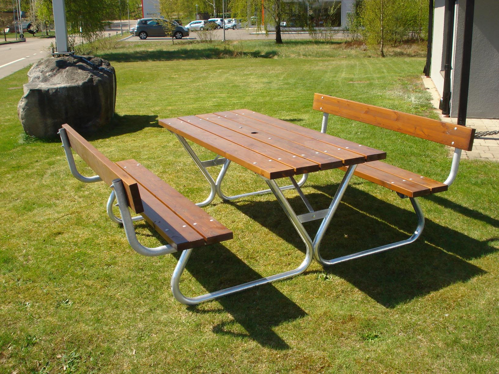 Eden Wood Robust EW 0909-6180 Picknickbord med ryggstöd Brun