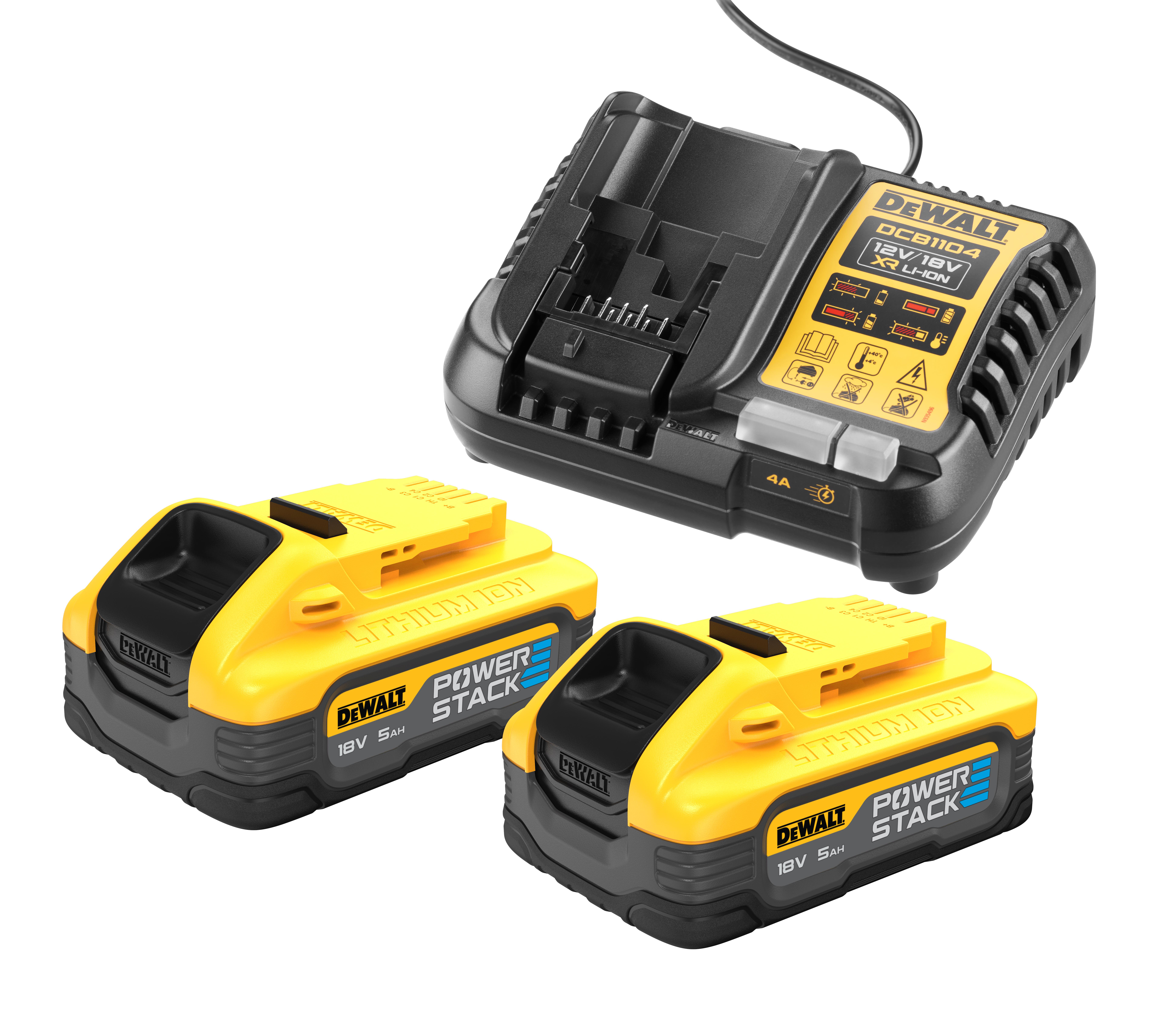 Dewalt DCB1104H2-QW Laddpaket 18V, 2 x 5,0 Ah