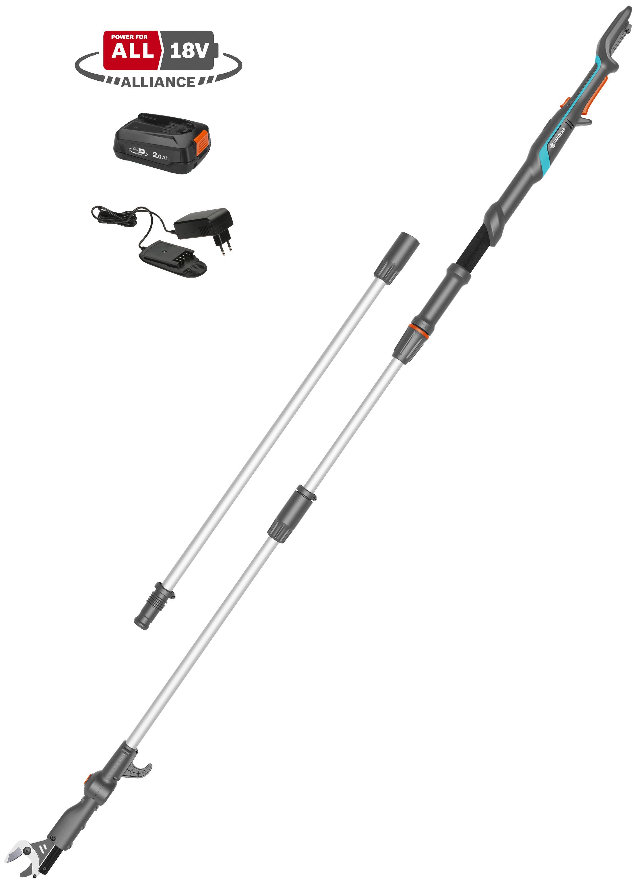 Gardena HighCut Stangsaks med batteri og oplader
